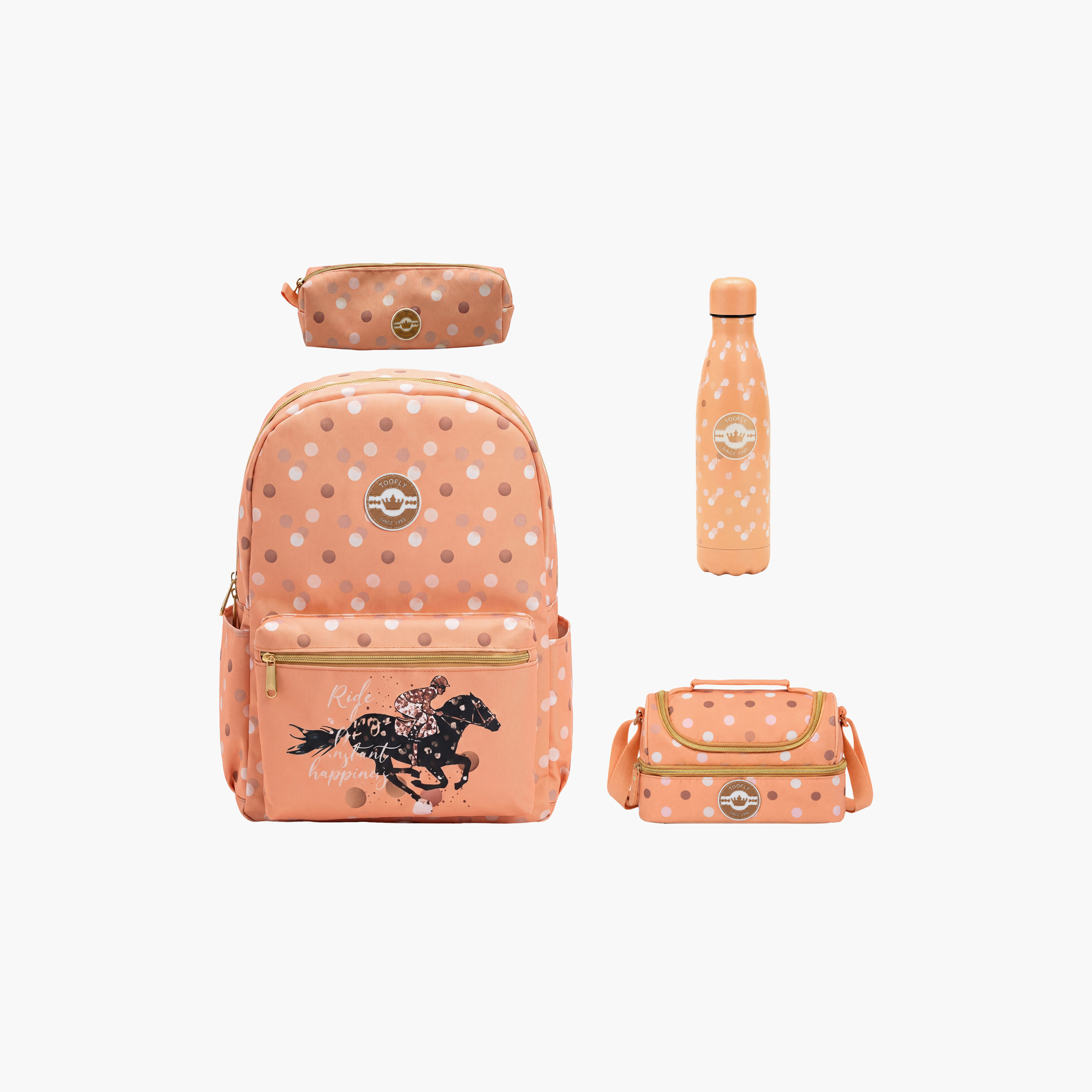 طقم حقيبة ظهر مدرسية من تولي كراون فاشن مكون من 4 قطع مع مقلمة وزجاجة ماء - 17 بوصة-school-bagsandbackpacks-backpacks-image-1