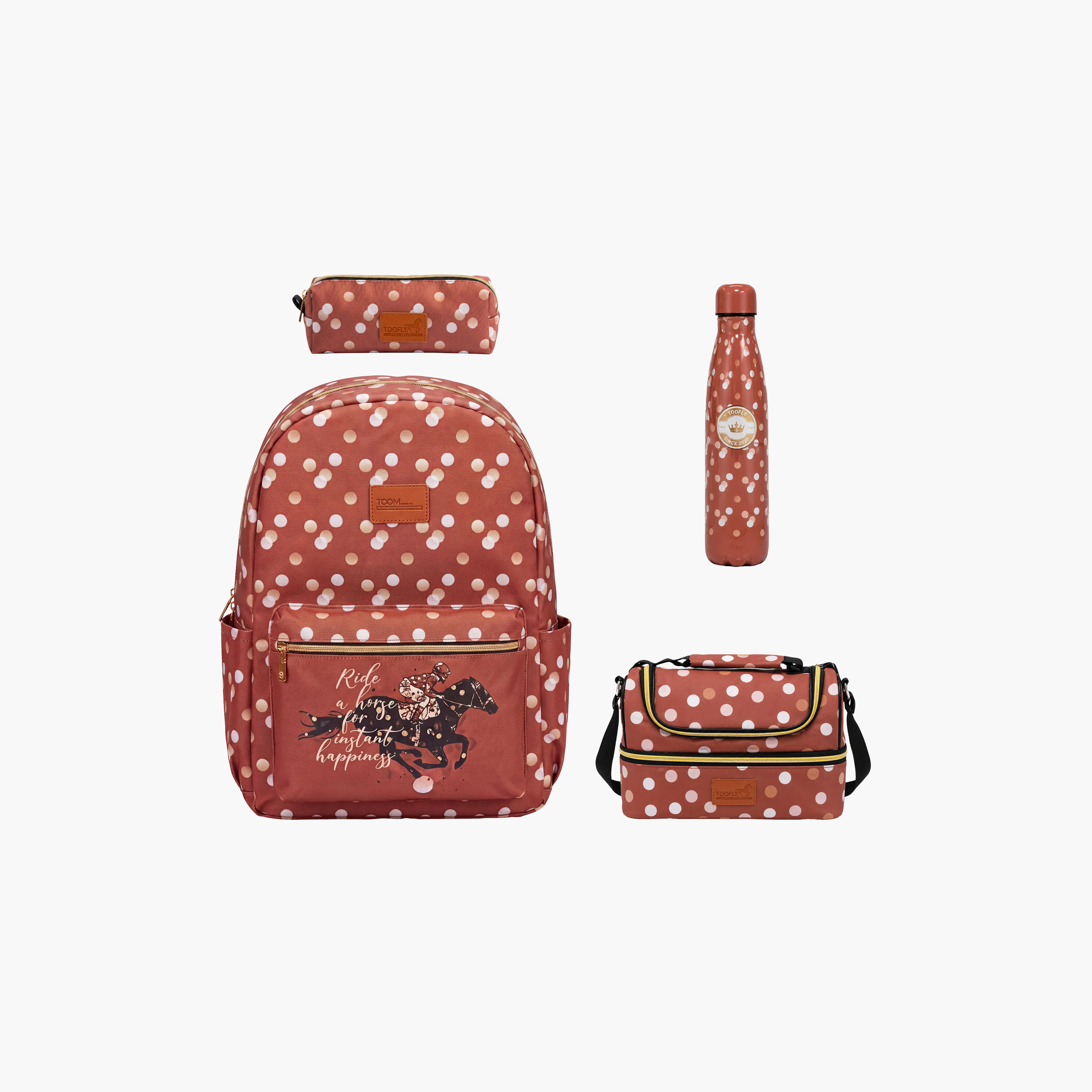 Tooly Crown Fashion 4-Piece School Backpack Set with Pencil Case and Water Bottle - 17 Inch-school-bagsandbackpacks-backpacks-image-1
