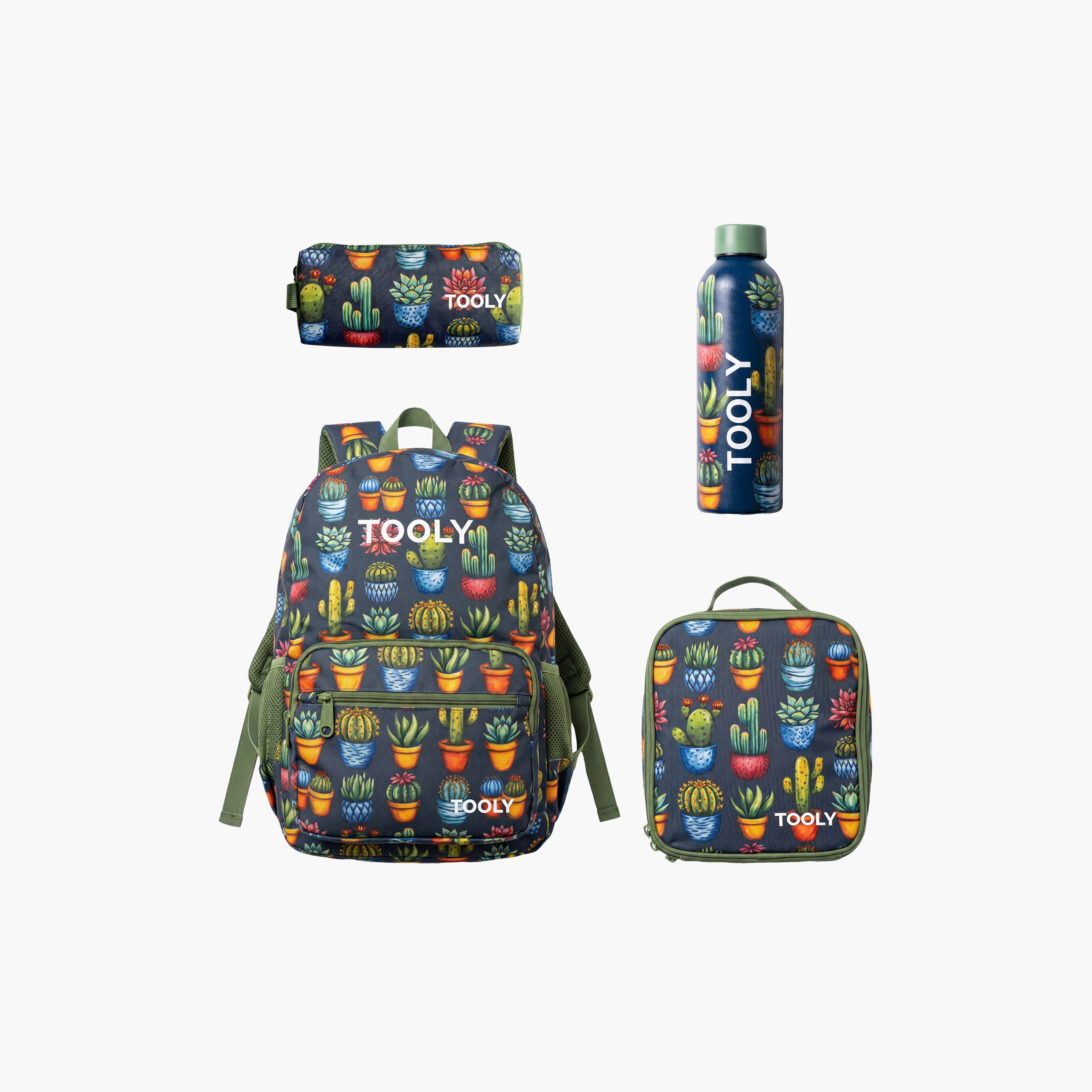 طقم حقيبة ظهر مدرسية للأطفال من تولي هاي مكون من 4 قطع مع مقلمة وزجاجة ماء - 17 بوصة-school-bagsandbackpacks-backpacks-image-1