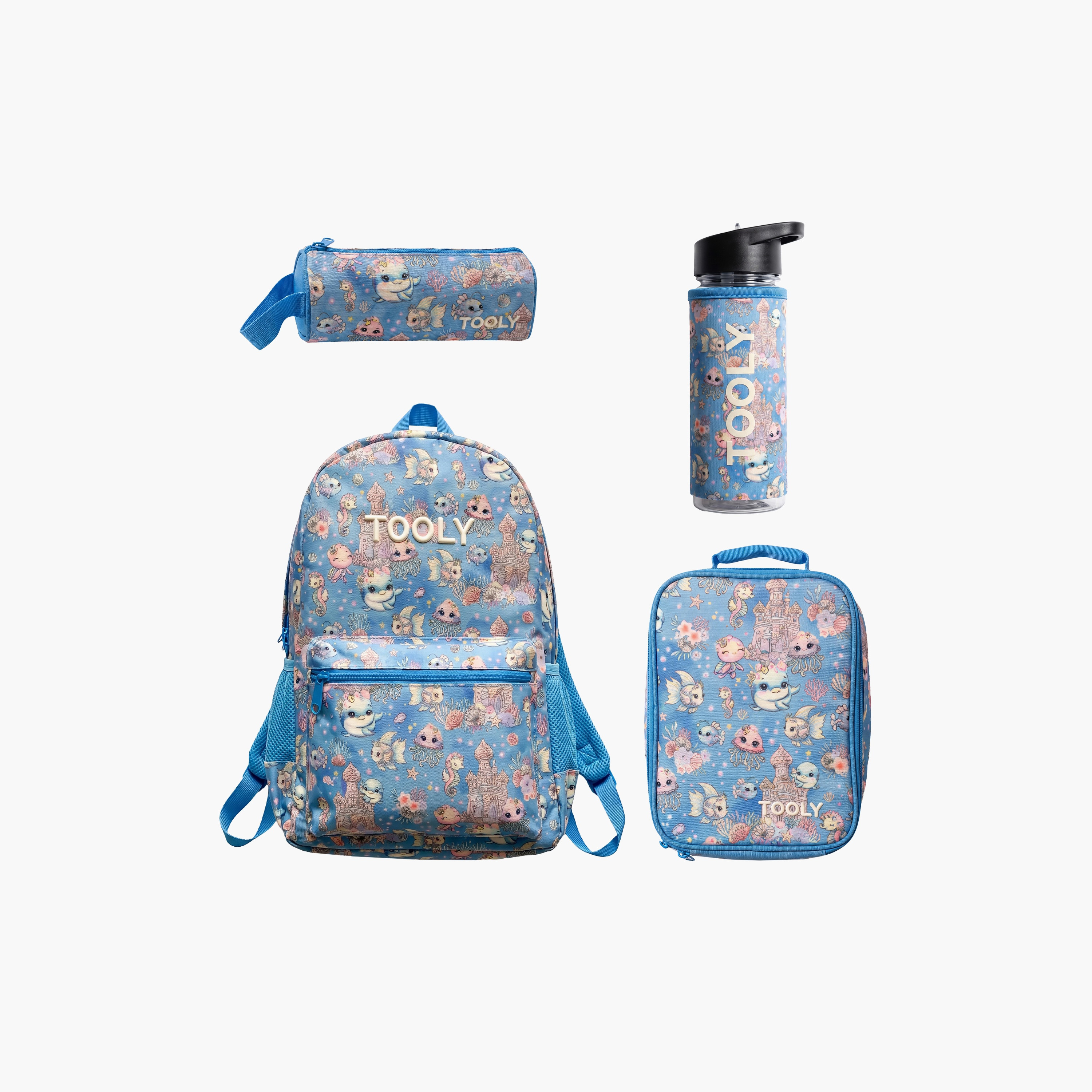 Tooly High Kids 4-Piece School Backpack Set with Pencil Case and Water Bottle - 17 Inch-school-bagsandbackpacks-backpacks-image-1