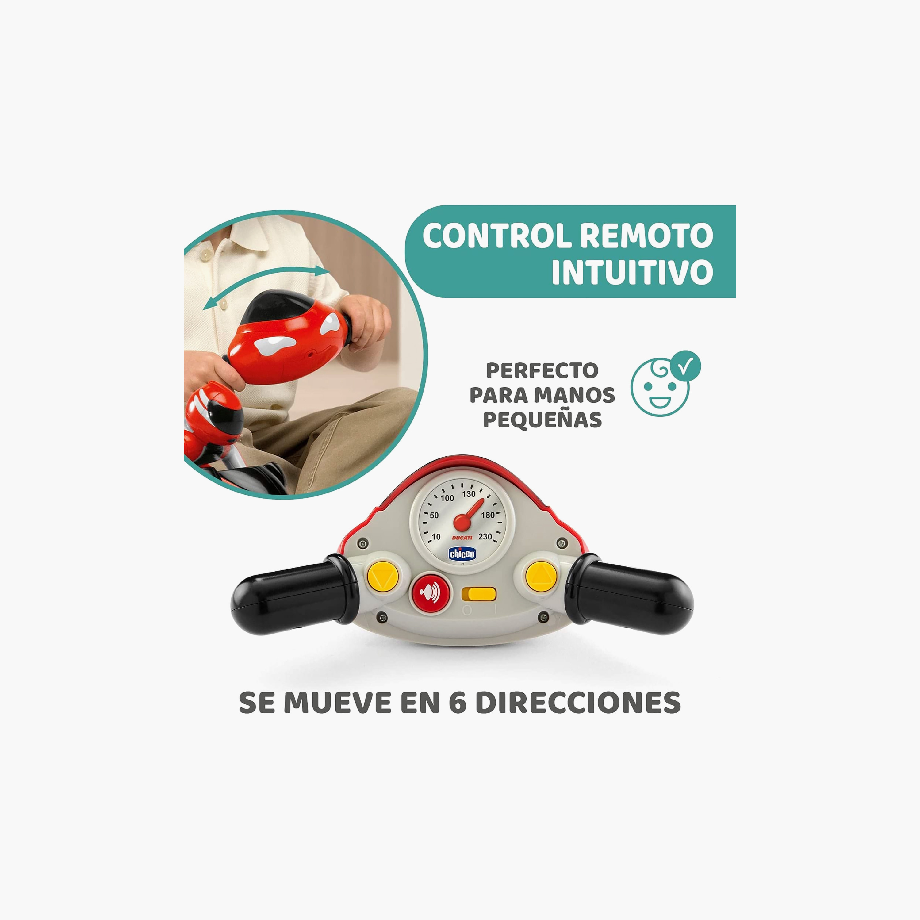 Chicco Ducati Motorbike with Intuitive Handle RC Bike-toys-remotecontrolledvehicles-rcvehicles-image-2