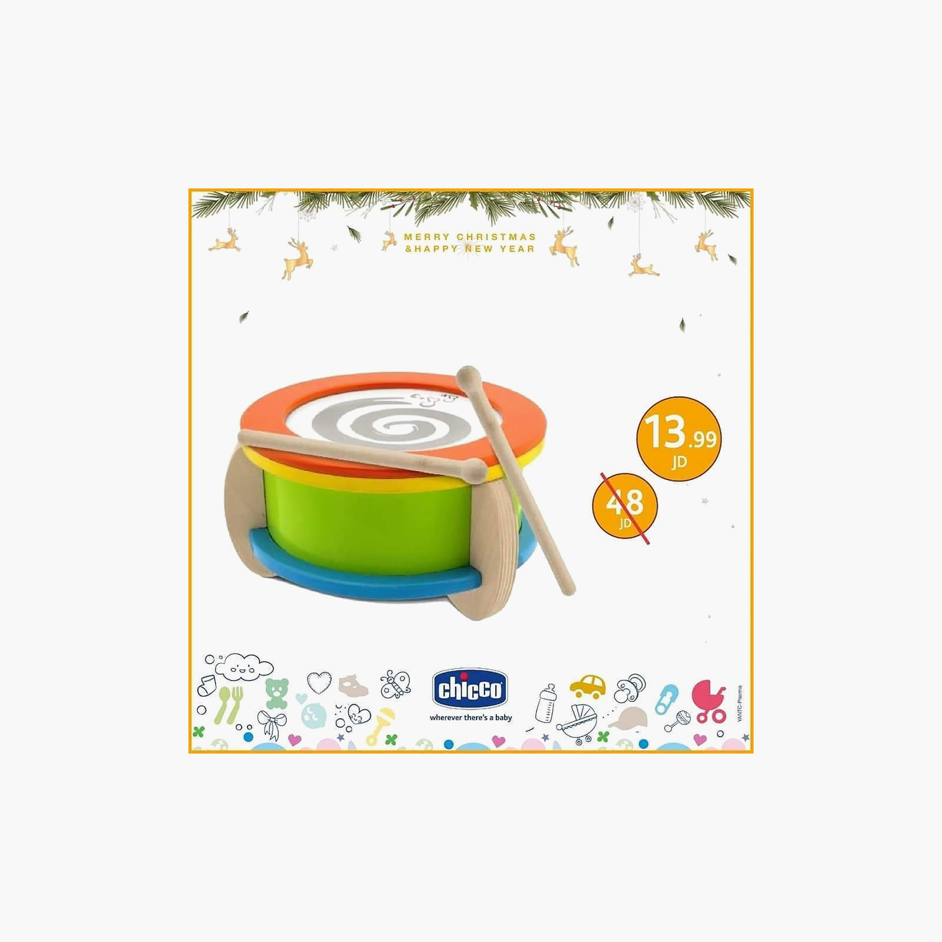 Chicco Wooden Drum Musical Toy Set-toys-educational-musicaltoys-image-2