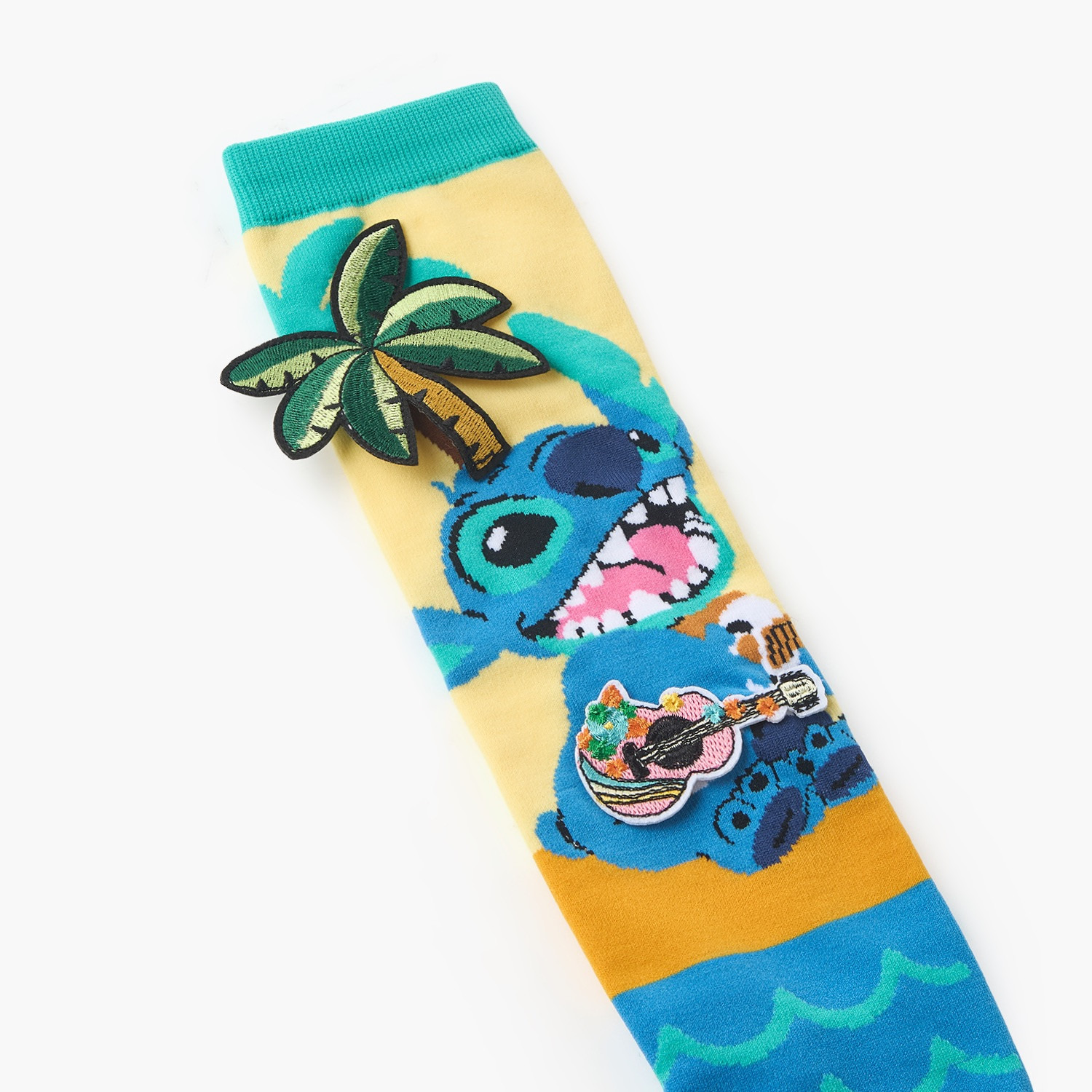 جورب بطول ربلة الساق وتطريز ستيتش للفتيات-girls-accessories-socks-image-2