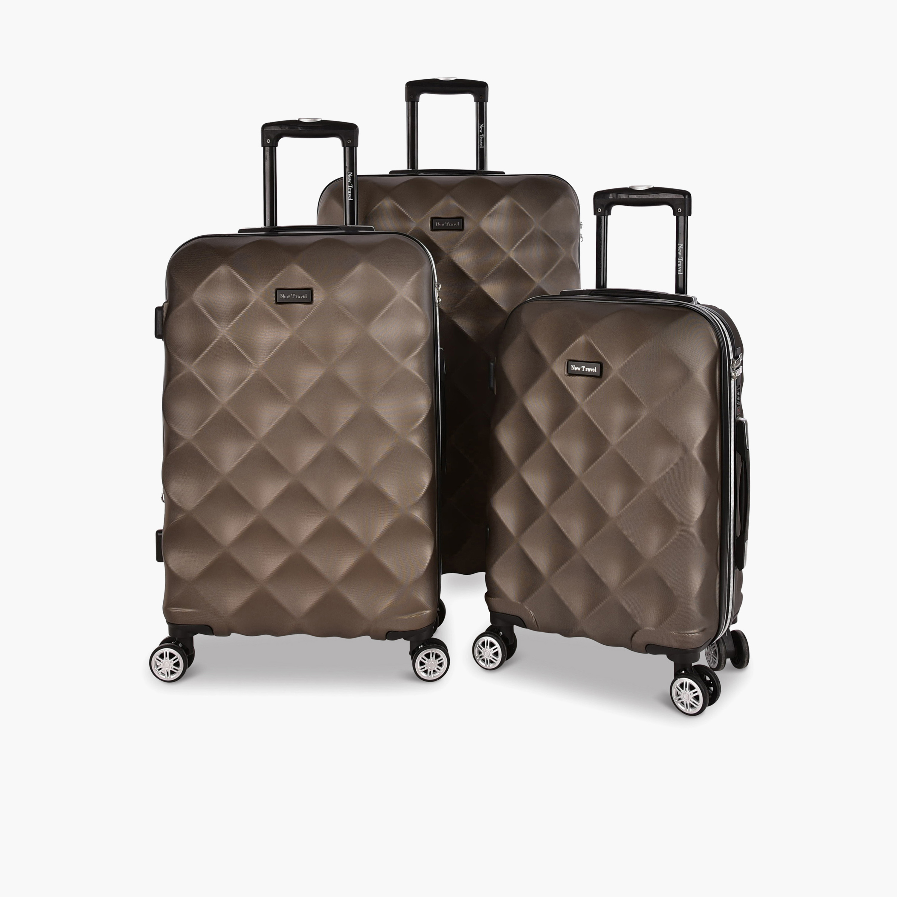 New Travel Set of 3 ABS Hard-Sided 4-Wheeler Spinner Trolley Bags with Combination Lock-travel-luggagesandbags-luggage-image-1