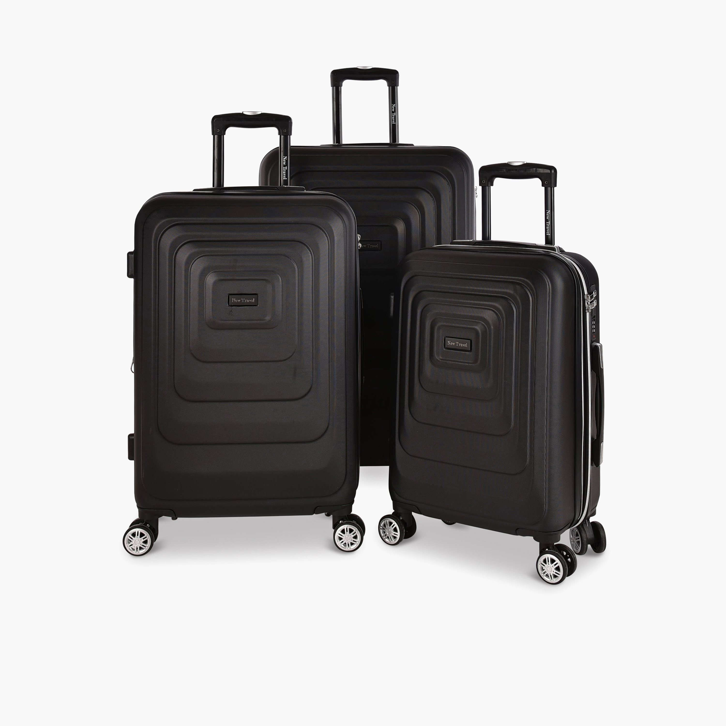 New Travel Set of 3 ABS Hard-Sided 4-Wheeler Spinner Trolley Bags with Combination Lock-travel-luggagesandbags-luggage-image-1