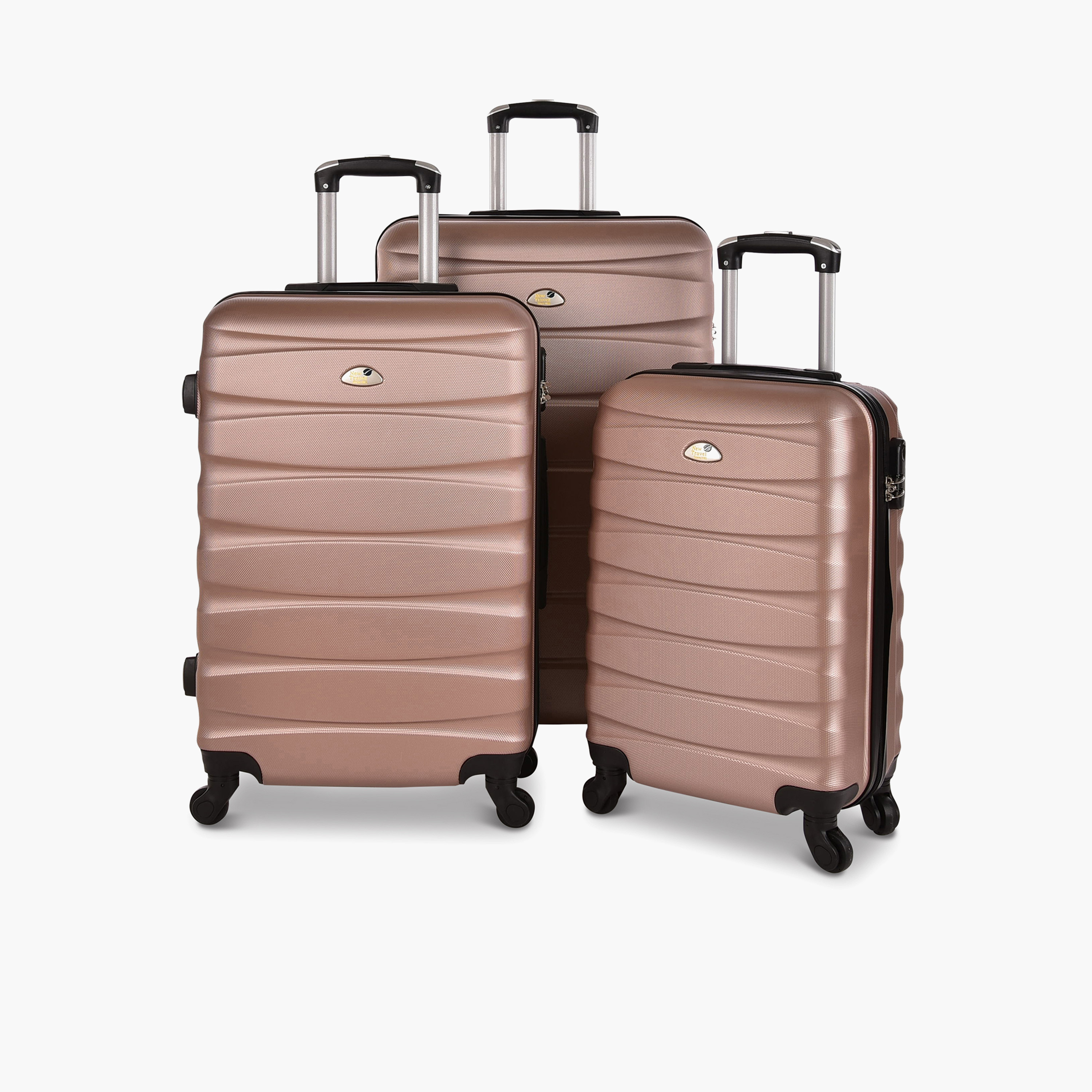 New Travel Set of 3 ABS Hard-Sided 4-Wheeler Spinner Trolley Bags with Combination Lock-travel-luggagesandbags-luggage-image-1