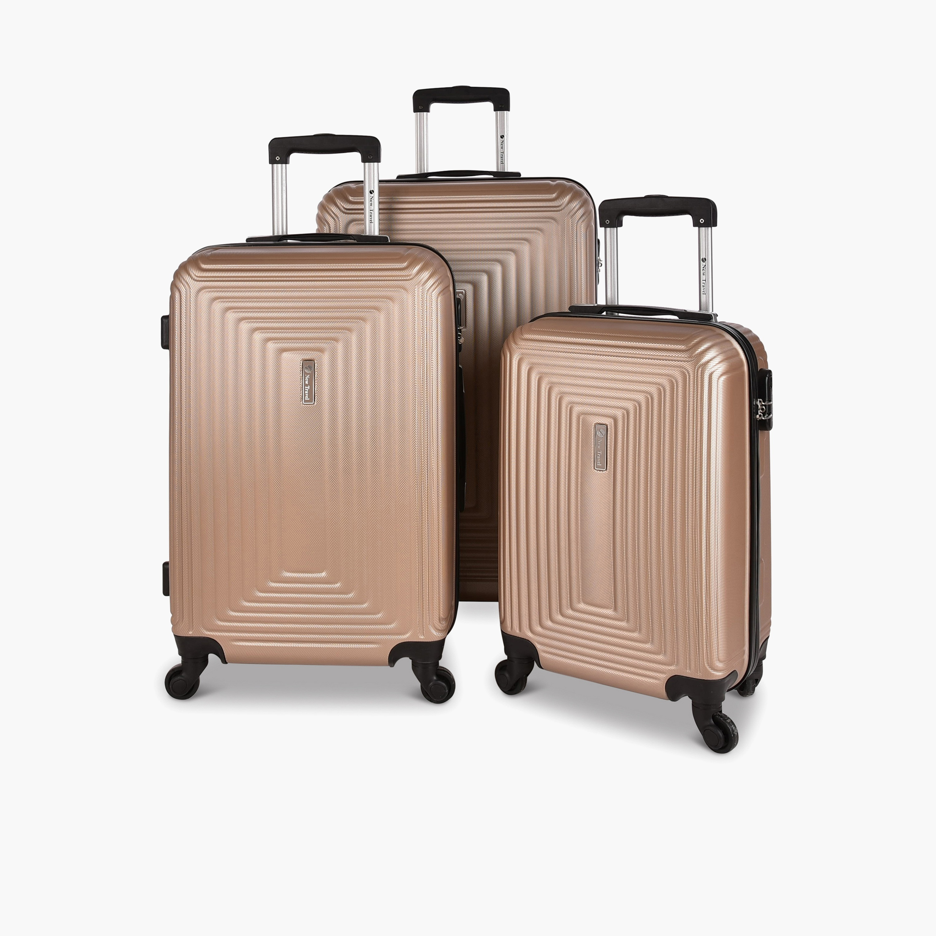 New Travel Set of 3 ABS Hard-Sided 4-Wheeler Spinner Trolley Bags with Combination Lock-travel-luggagesandbags-luggage-image-1