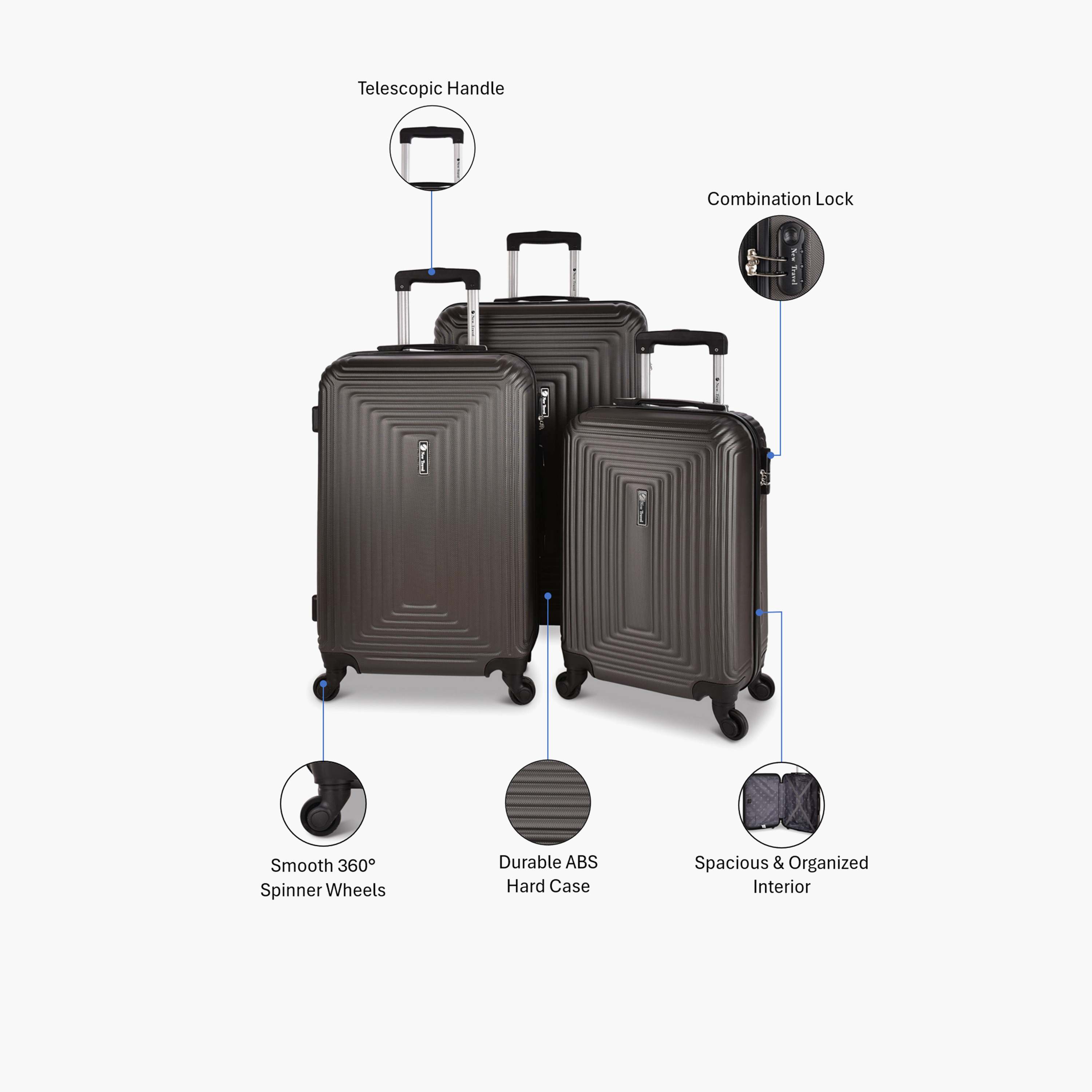 New Travel Set of 3 ABS Hard-Sided 4-Wheeler Spinner Trolley Bags with Combination Lock-travel-luggagesandbags-luggage-image-12