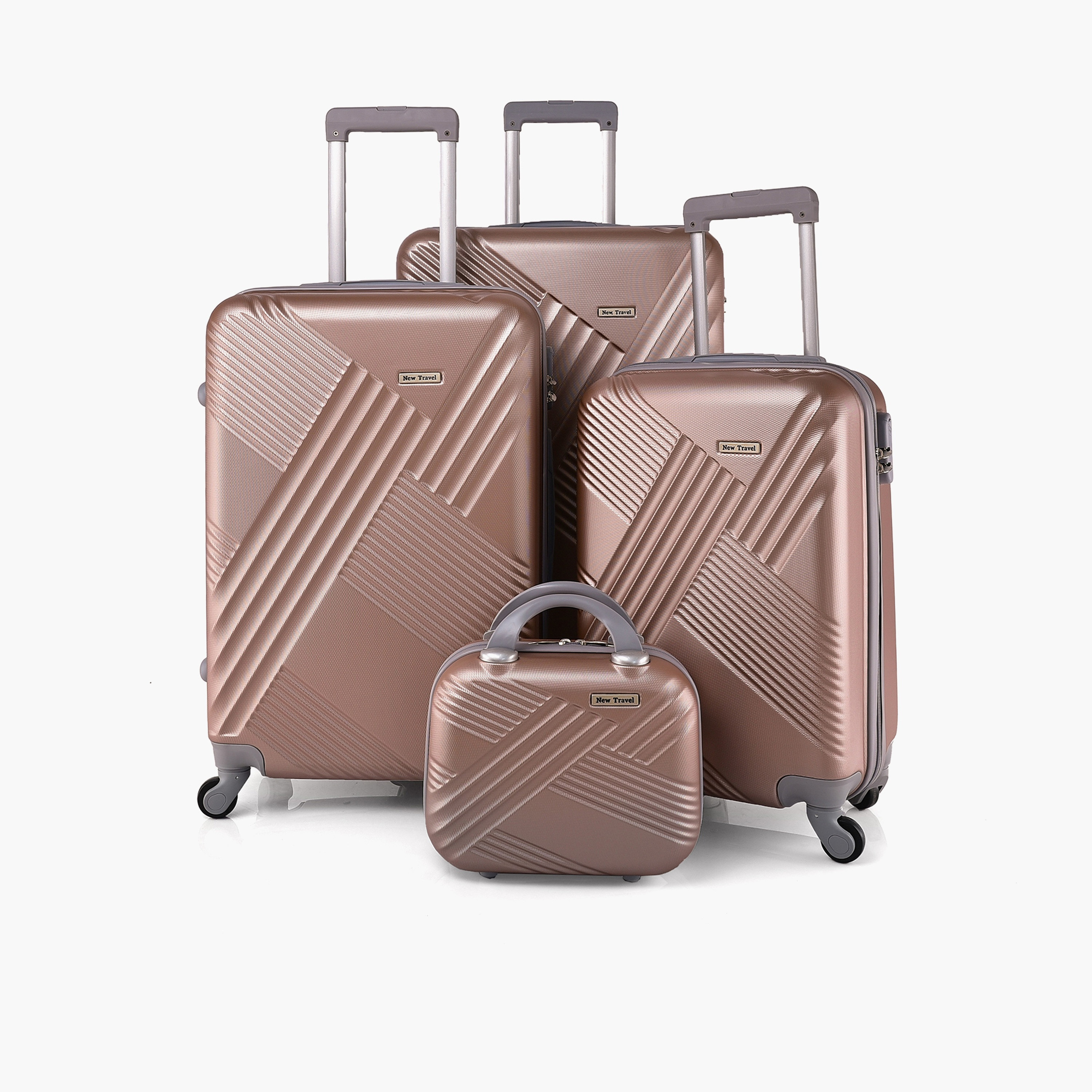 New Travel Set of 4 ABS Hard-Sided 4-Wheeler Spinner Trolley Bags with Combination Lock-travel-luggagesandbags-luggage-image-1