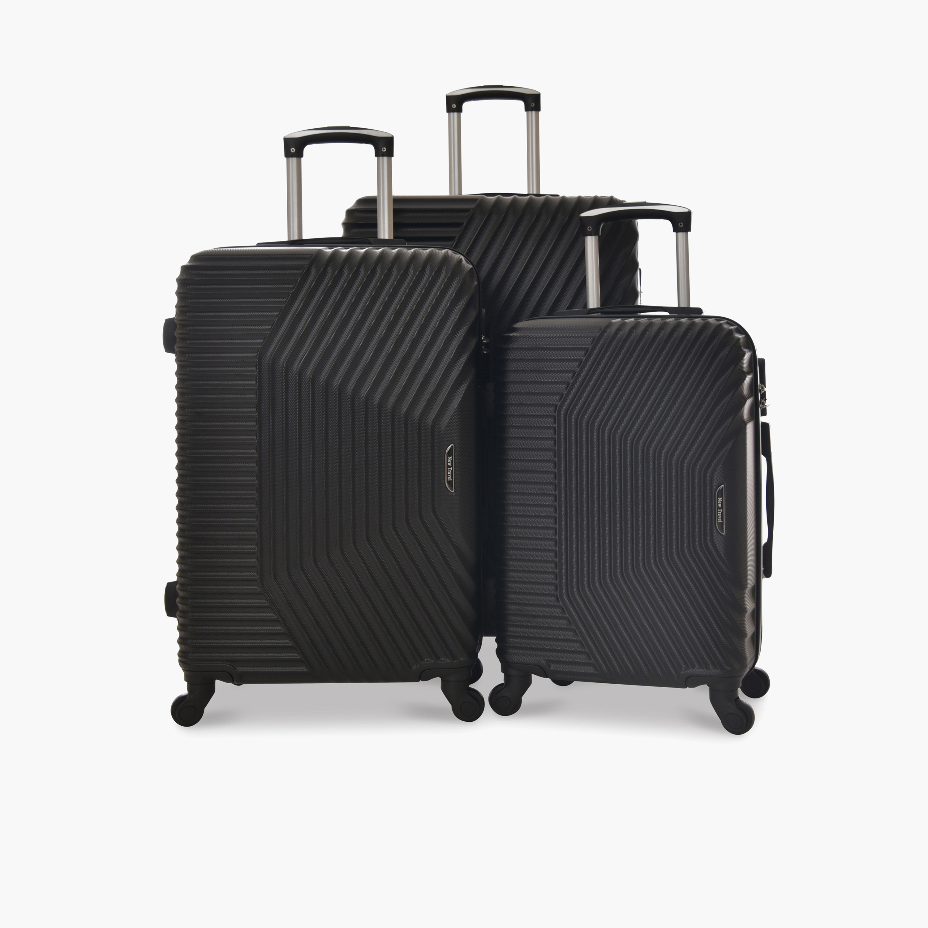 New Travel Set of 3 ABS Hard-Sided 4-Wheeler Spinner Trolley Bags with Combination Lock-travel-luggagesandbags-luggage-image-1