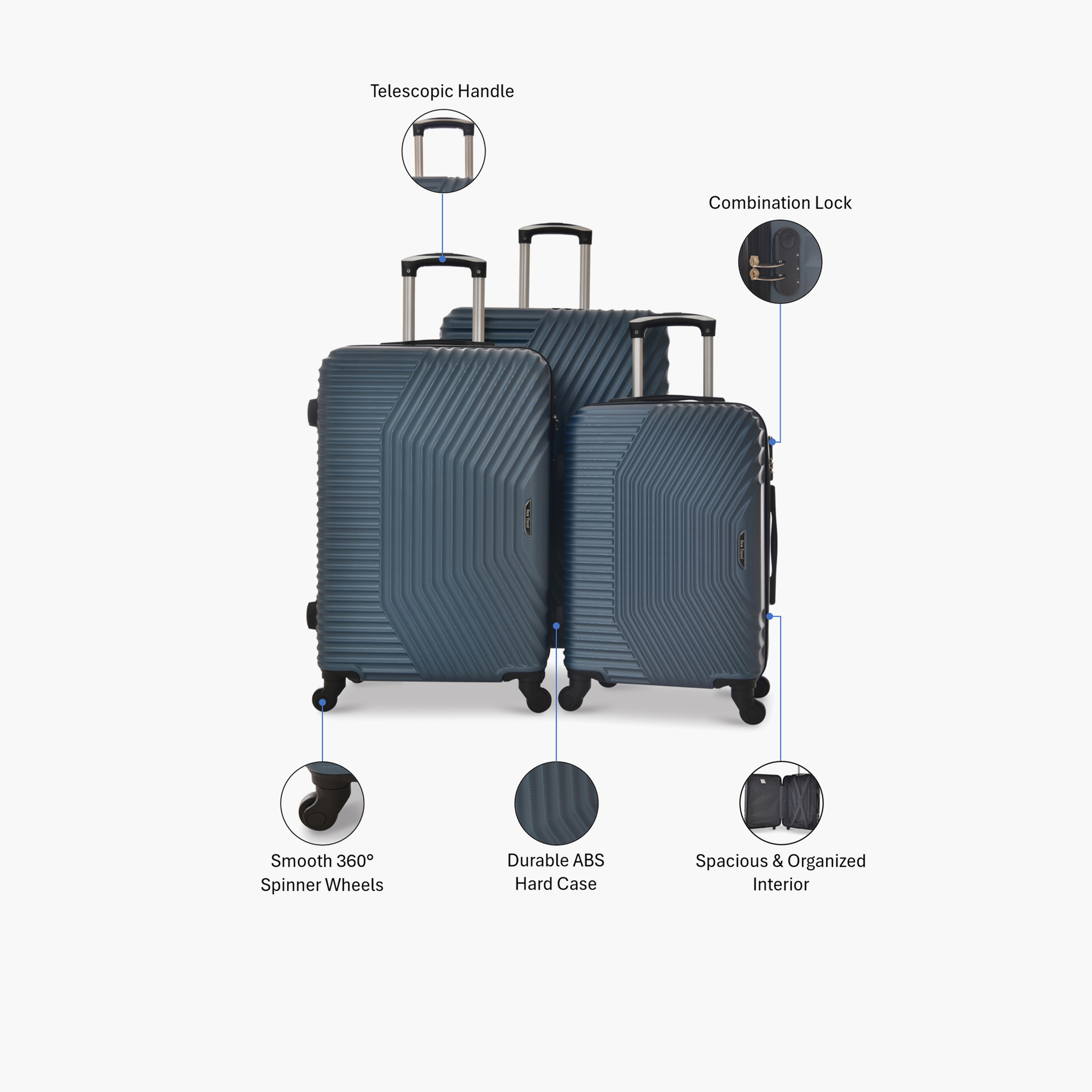 New Travel Set of 3 ABS Hard-Sided 4-Wheeler Spinner Trolley Bags with Combination Lock-travel-luggagesandbags-luggage-image-22