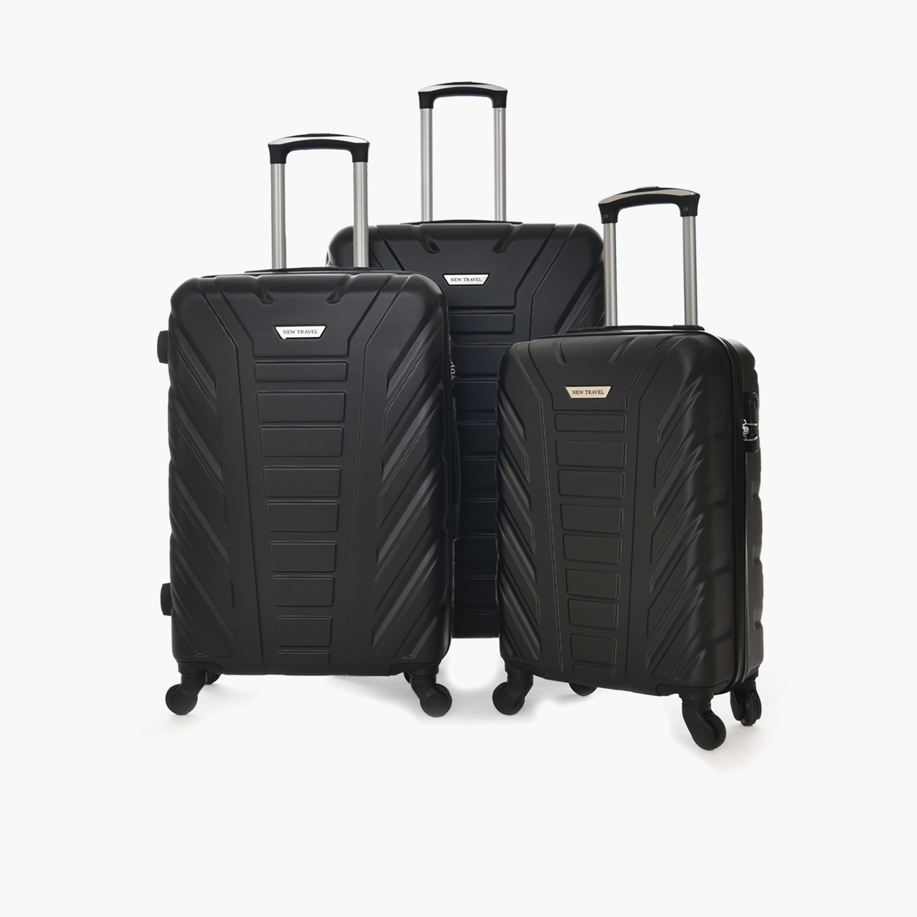 New Travel Set of 3 ABS Hard-Sided 4-Wheeler Spinner Trolley Bags with Combination Lock-travel-luggagesandbags-luggage-image-1
