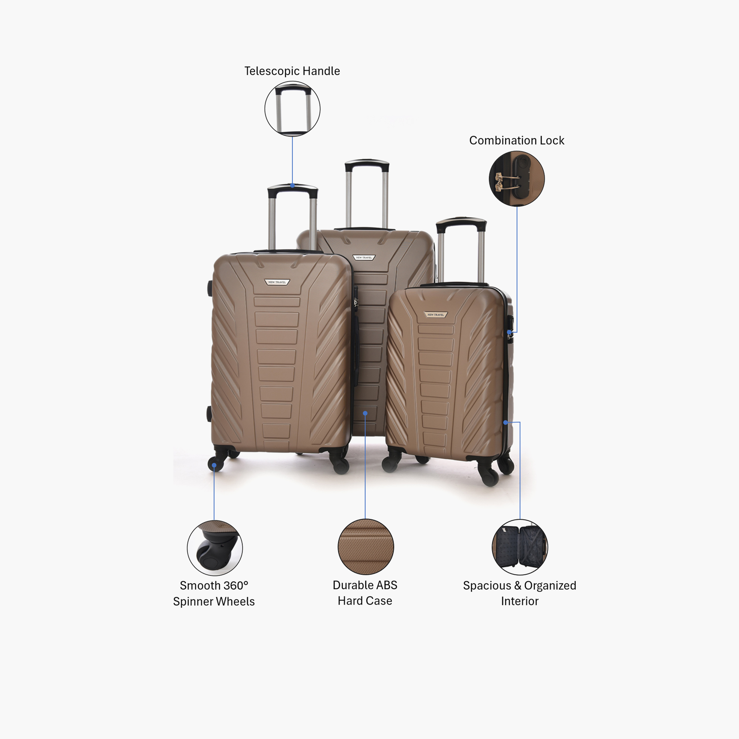 New Travel Set of 3 ABS Hard-Sided 4-Wheeler Spinner Trolley Bags with Combination Lock-travel-luggagesandbags-luggage-image-12