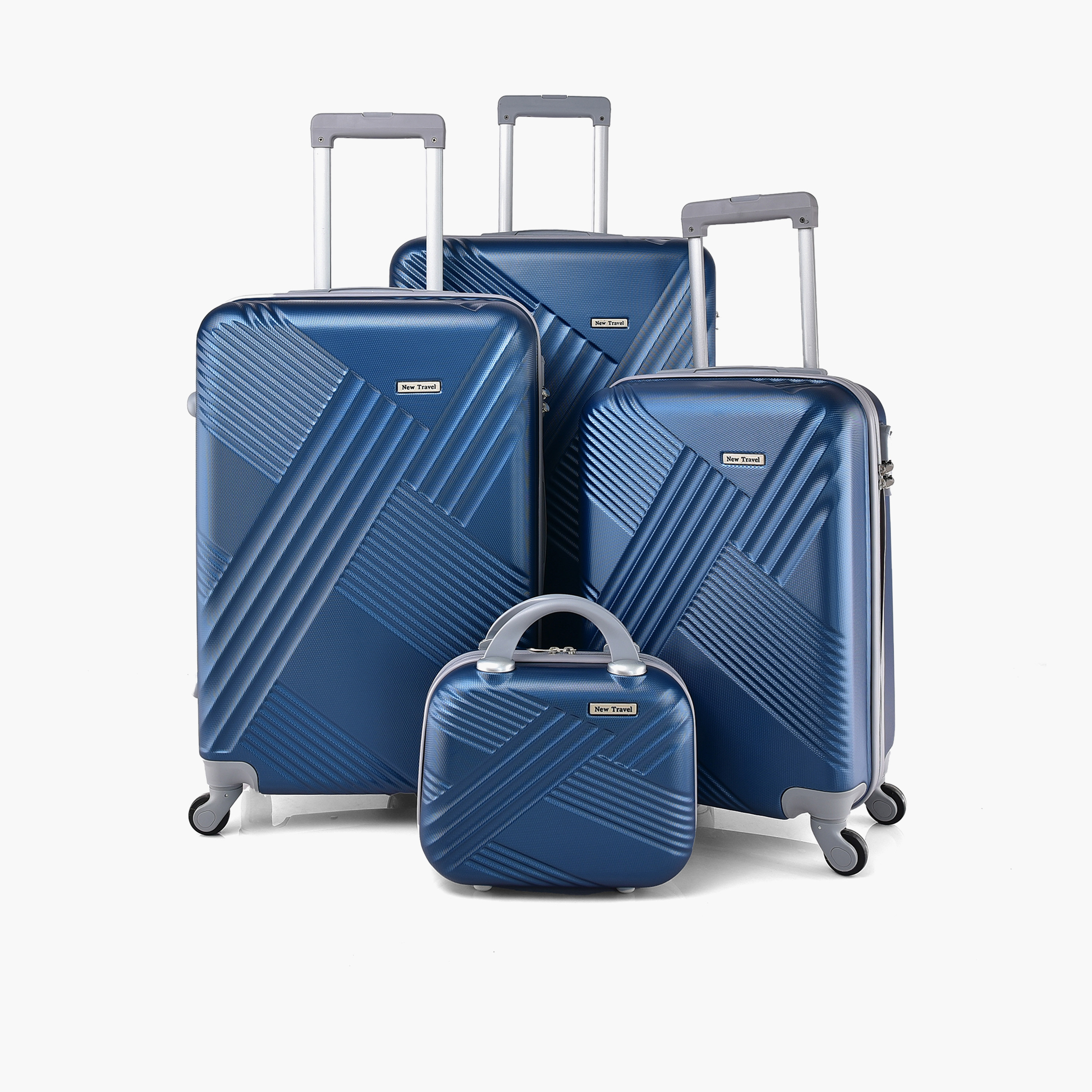 New Travel Set of 4 ABS Hard-Sided 4-Wheeler Spinner Trolley Bags with Combination Lock-travel-luggagesandbags-luggage-image-1