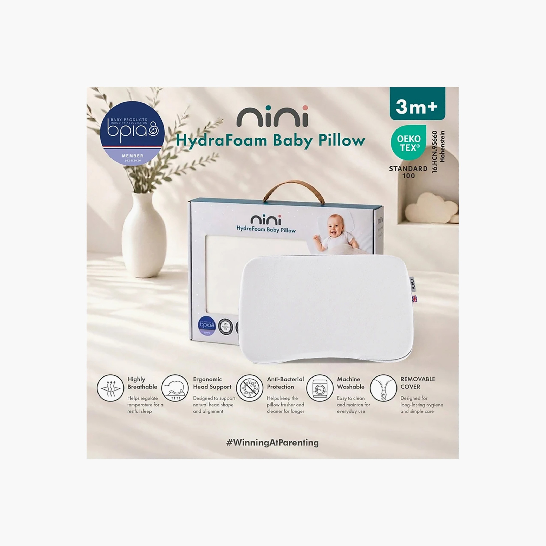 وسادة أطفال إسفنج هيدرا من نيني - 3 أشهر فأكثر-baby-nursery-babybedding-image-9