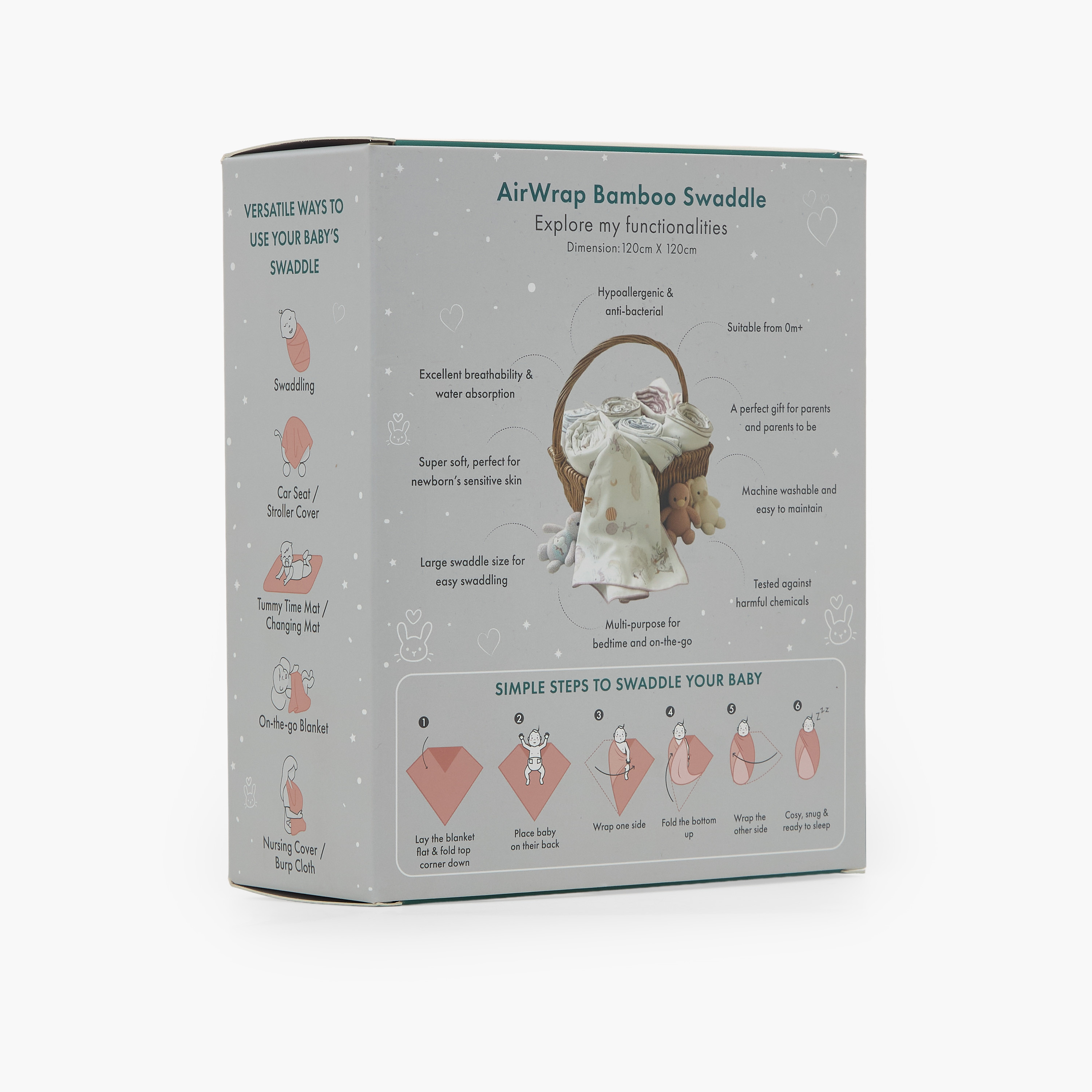 قماط من الخيزران قطعتين إير راب من نيني-baby-nursery-blanketsandswaddles-swaddlesandsleepingbags-image-8