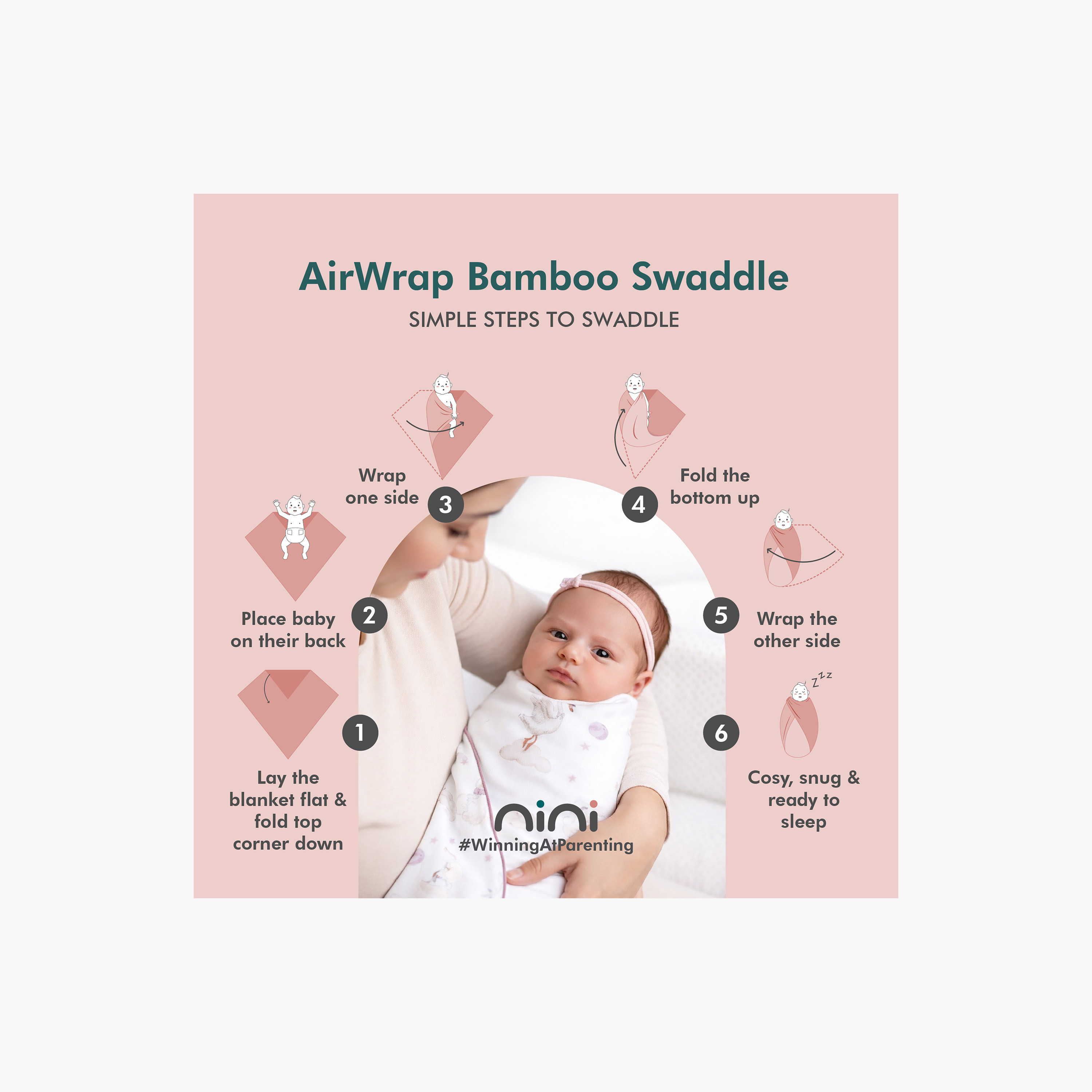 قماط من الخيزران قطعتين إير راب من نيني-baby-nursery-blanketsandswaddles-swaddlesandsleepingbags-image-12