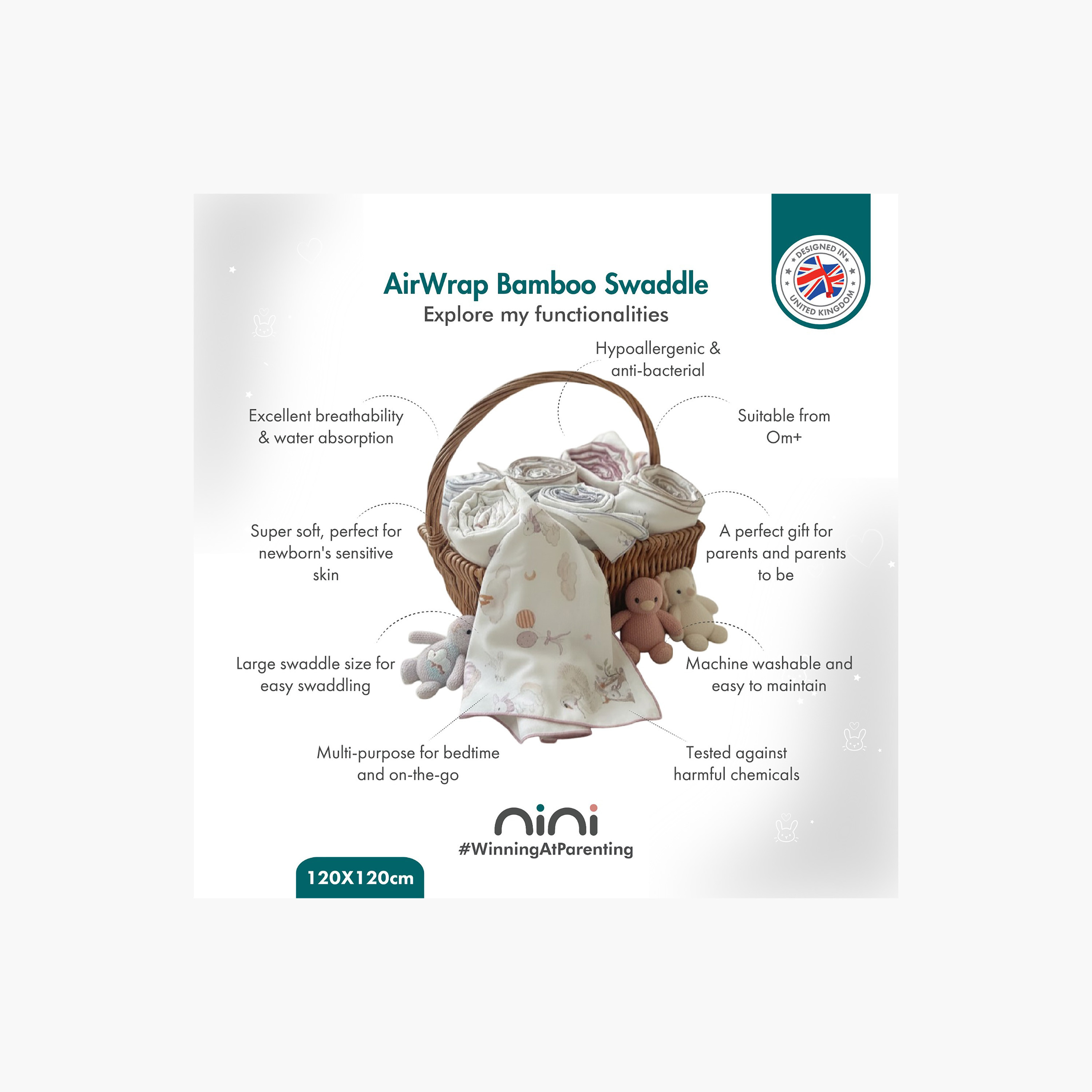 قماط من الخيزران قطعتين إير راب من نيني-baby-nursery-blanketsandswaddles-swaddlesandsleepingbags-image-11