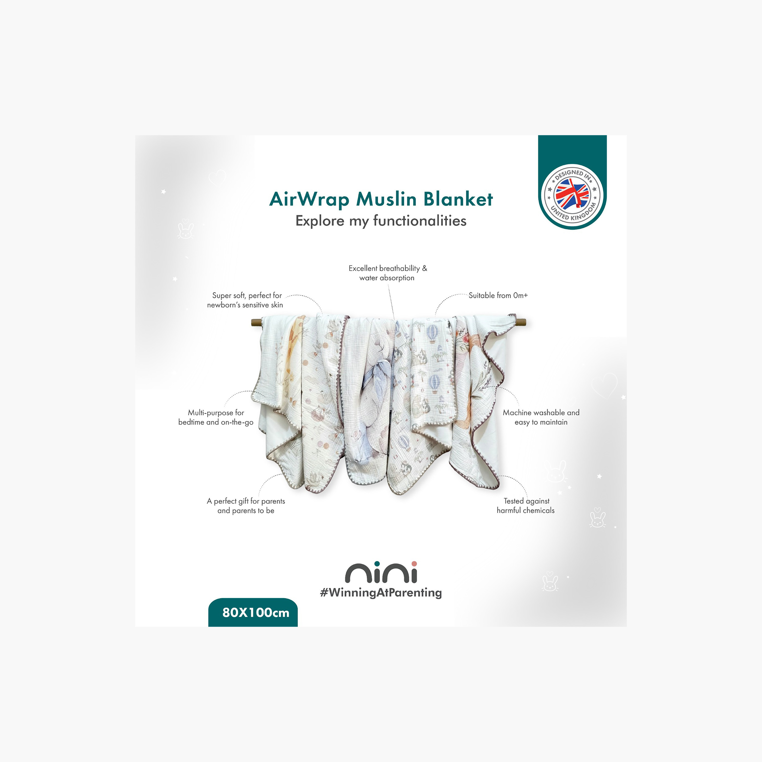 بطانية موسلين إير راب من نيني-baby-nursery-blanketsandswaddles-receivingblankets-image-11