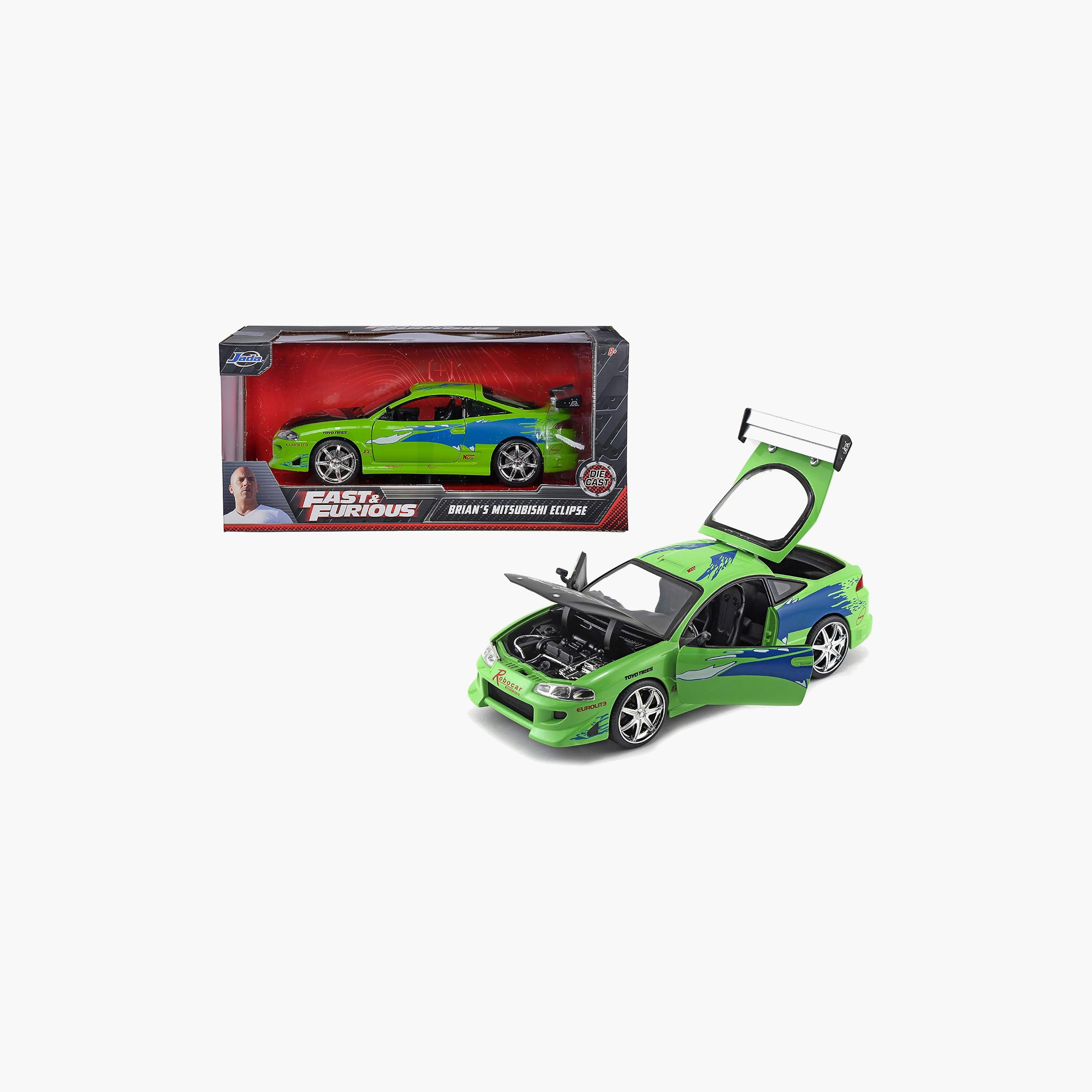 Jada Fast and Furious Brians 1995 Mitsubishi Eclipse Die Cast Toy Car-toys-playvehicles-diecastcars-image-8