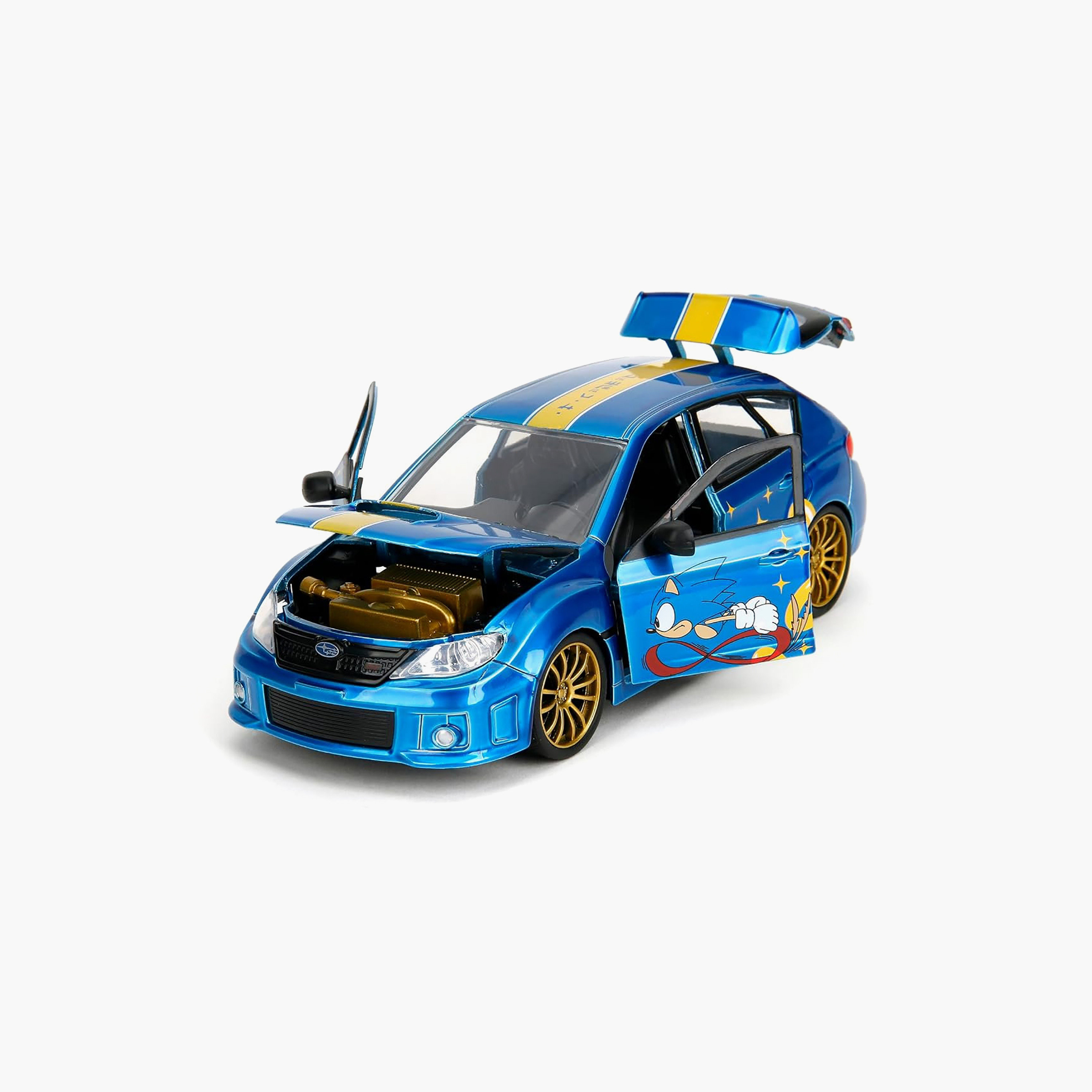 Jada Sonic and Subaru Impreza WRX STI Die Cast Car with Toy Figurine-toys-playvehicles-diecastcars-image-1
