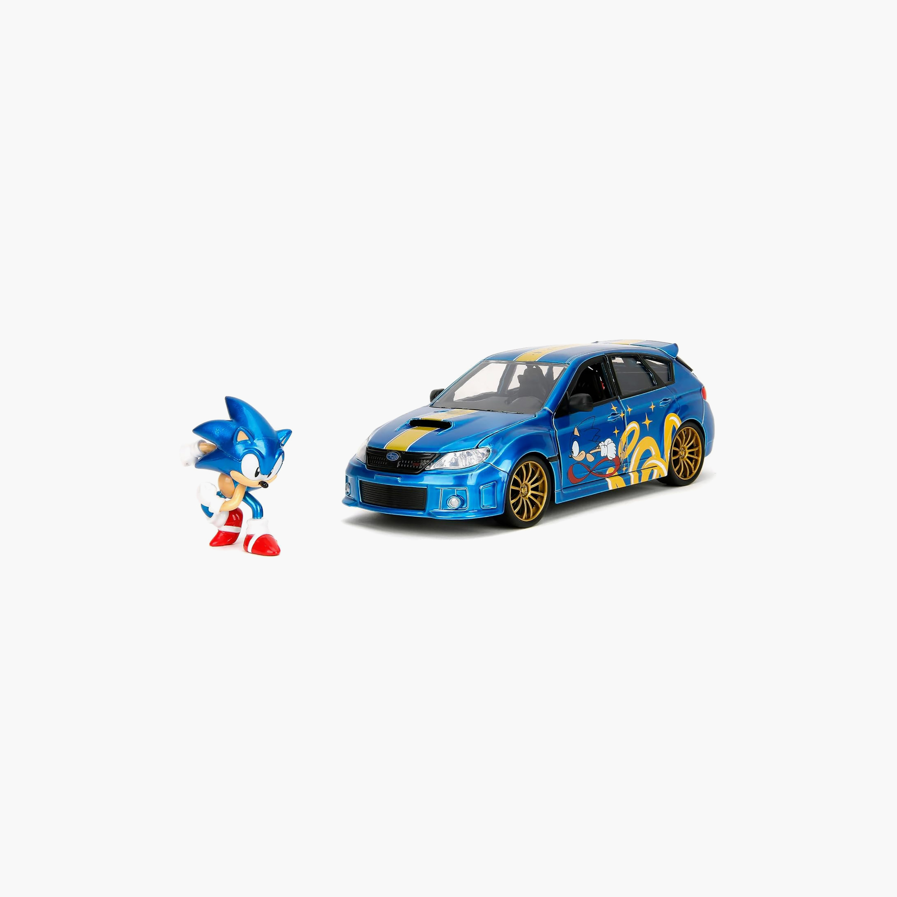 Jada Sonic and Subaru Impreza WRX STI Die Cast Car with Toy Figurine-toys-playvehicles-diecastcars-image-2