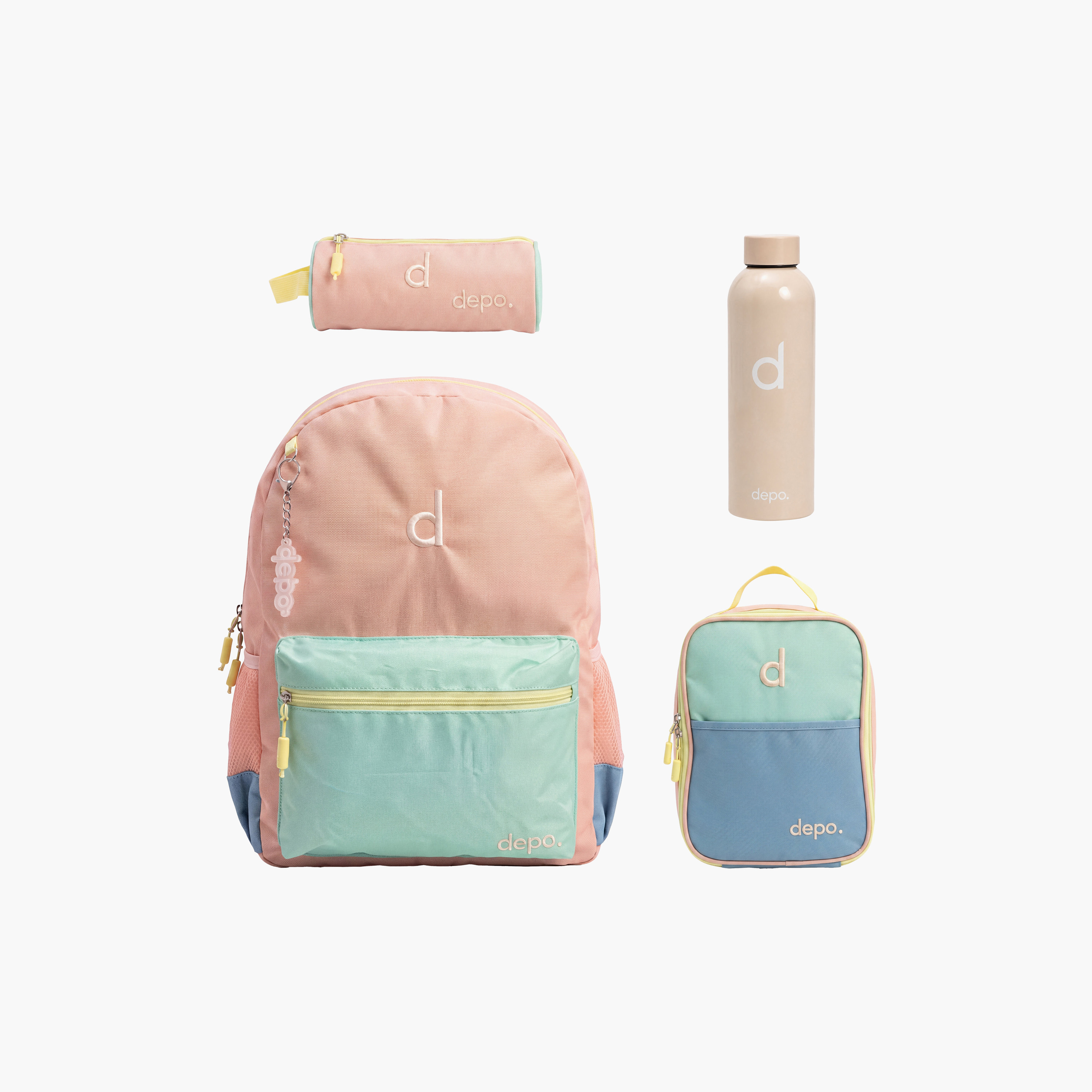 Depo High Kids 4-Piece School Backpack Set with Lunch Bag, Pencil Case & Water Bottle - 17 Inch-school-bagsandbackpacks-sets-image-1