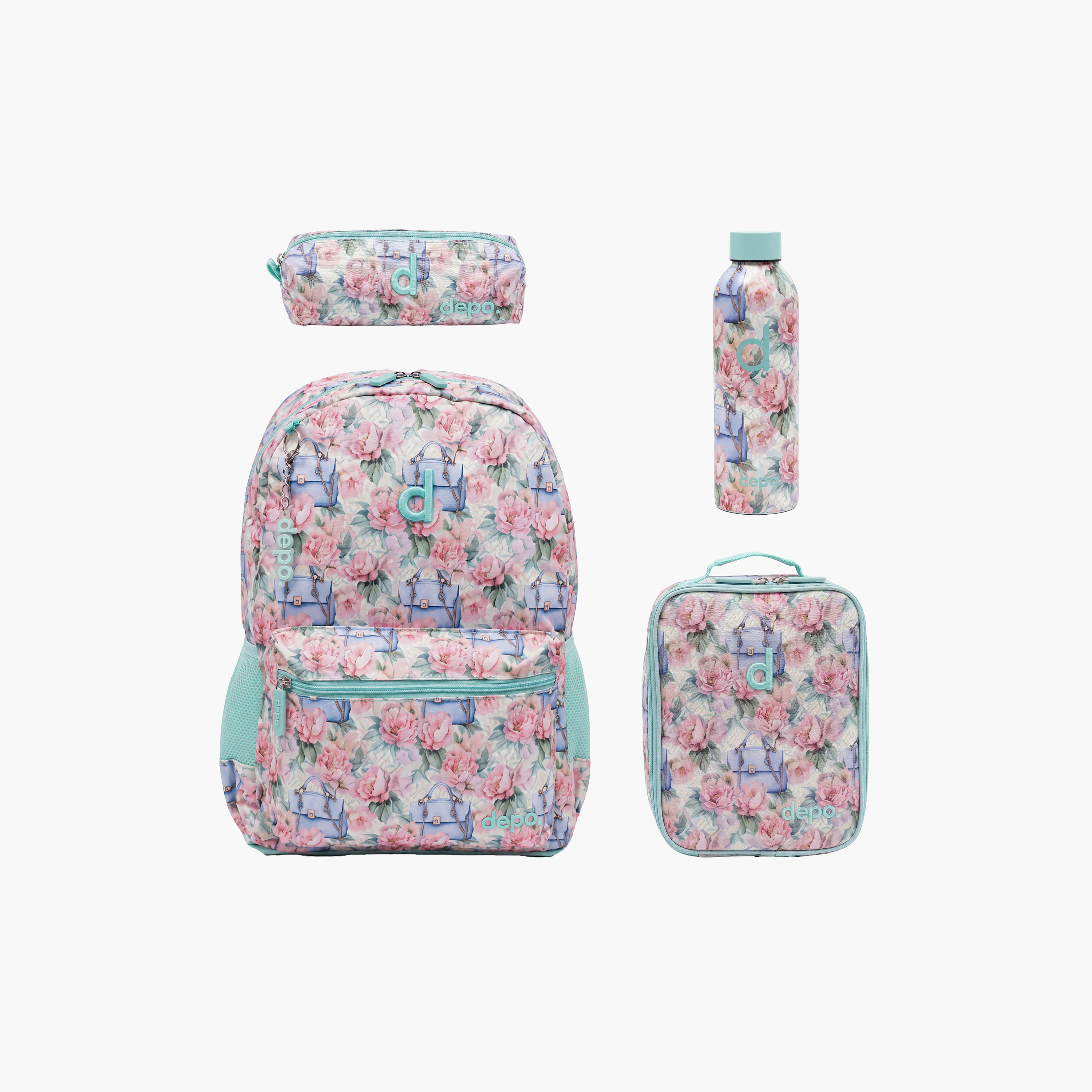 Depo High Kids 4-Piece School Backpack Set with Lunch Bag, Pencil Case & Water Bottle - 17 Inch-school-bagsandbackpacks-sets-image-1