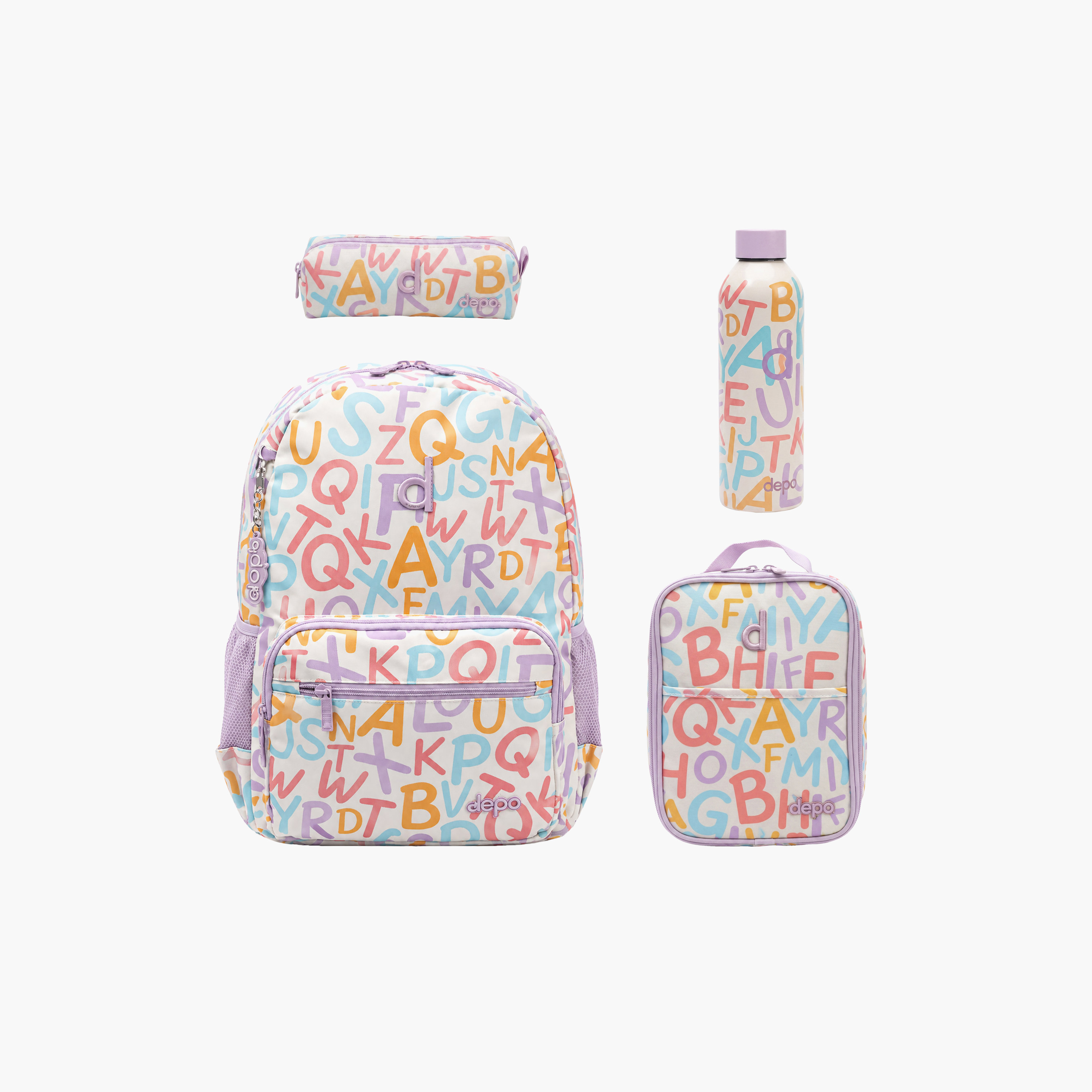 Depo High Kids 4-Piece School Backpack Set with Lunch Bag, Pencil Case & Water Bottle - 17 Inch-school-bagsandbackpacks-sets-image-1