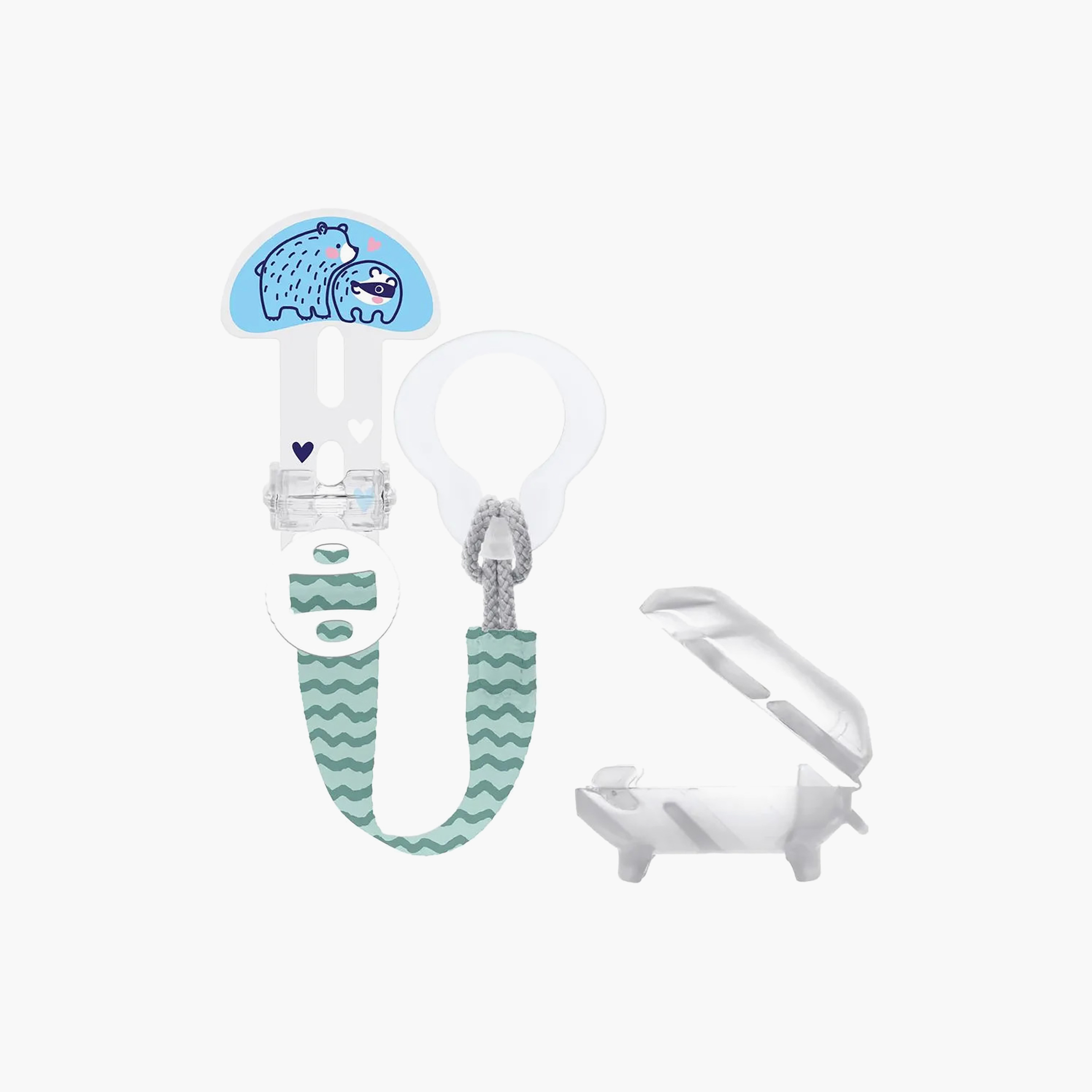 طقم مشبك لهاية للأطفال قطعتين مع علبة من مام - 0 شهر فأكثر-baby-feeding-pacifiers-image-1