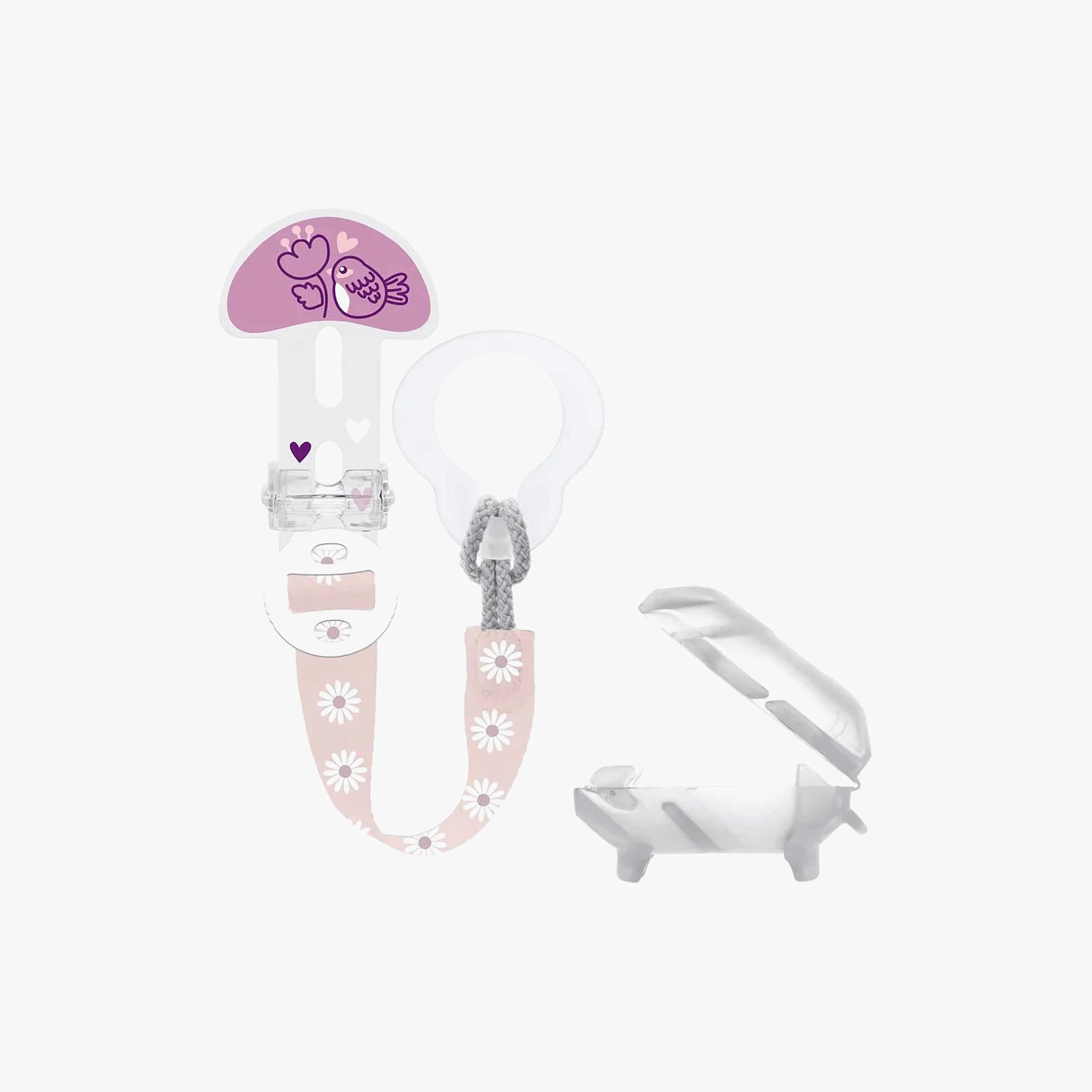 طقم مشبك لهاية للأطفال قطعتين مع علبة من مام - 0 شهر فأكثر-baby-feeding-pacifiers-image-1