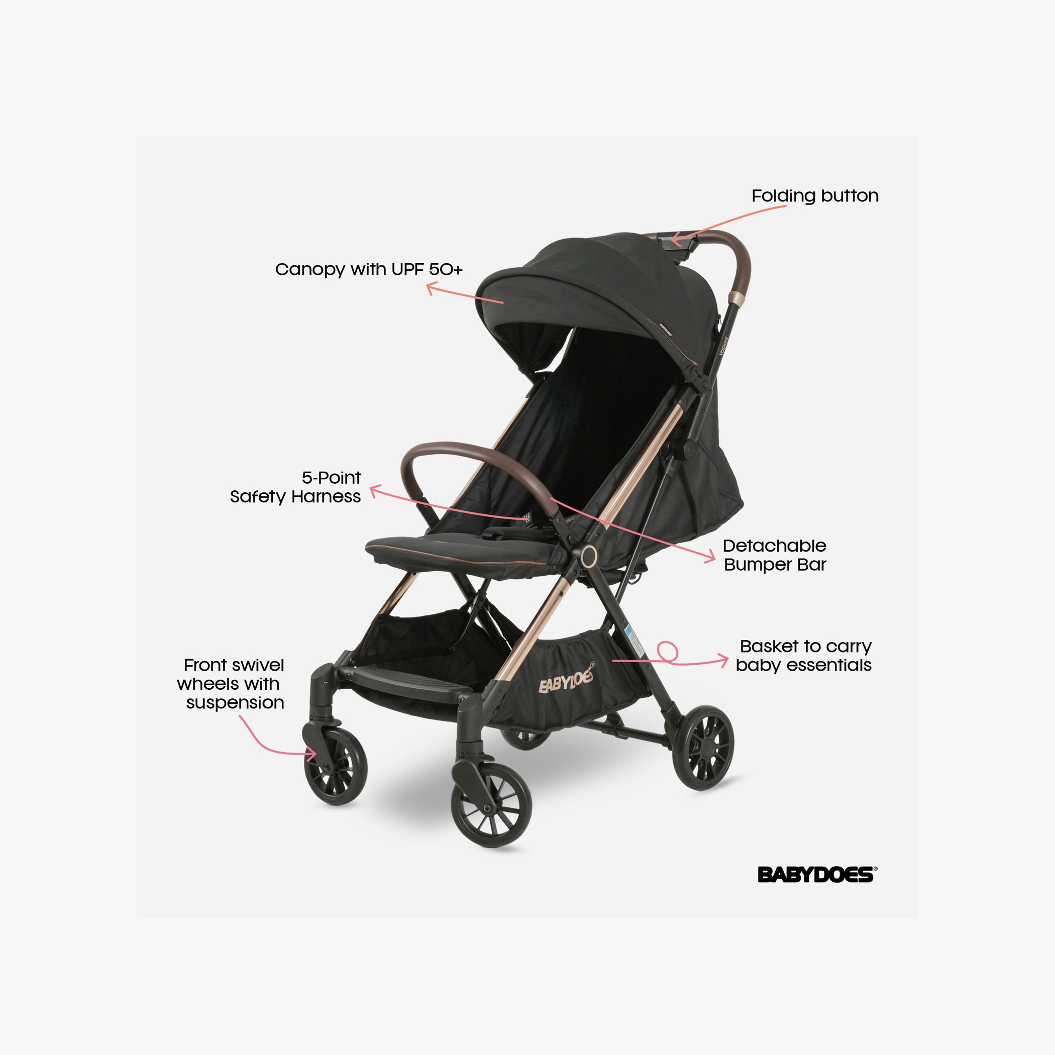 عربة أطفال بنظام طي تلقائي وبمصد قابل للفصل من بابيدوز فابورز-baby-gear-strollersandprams-strollers-image-2