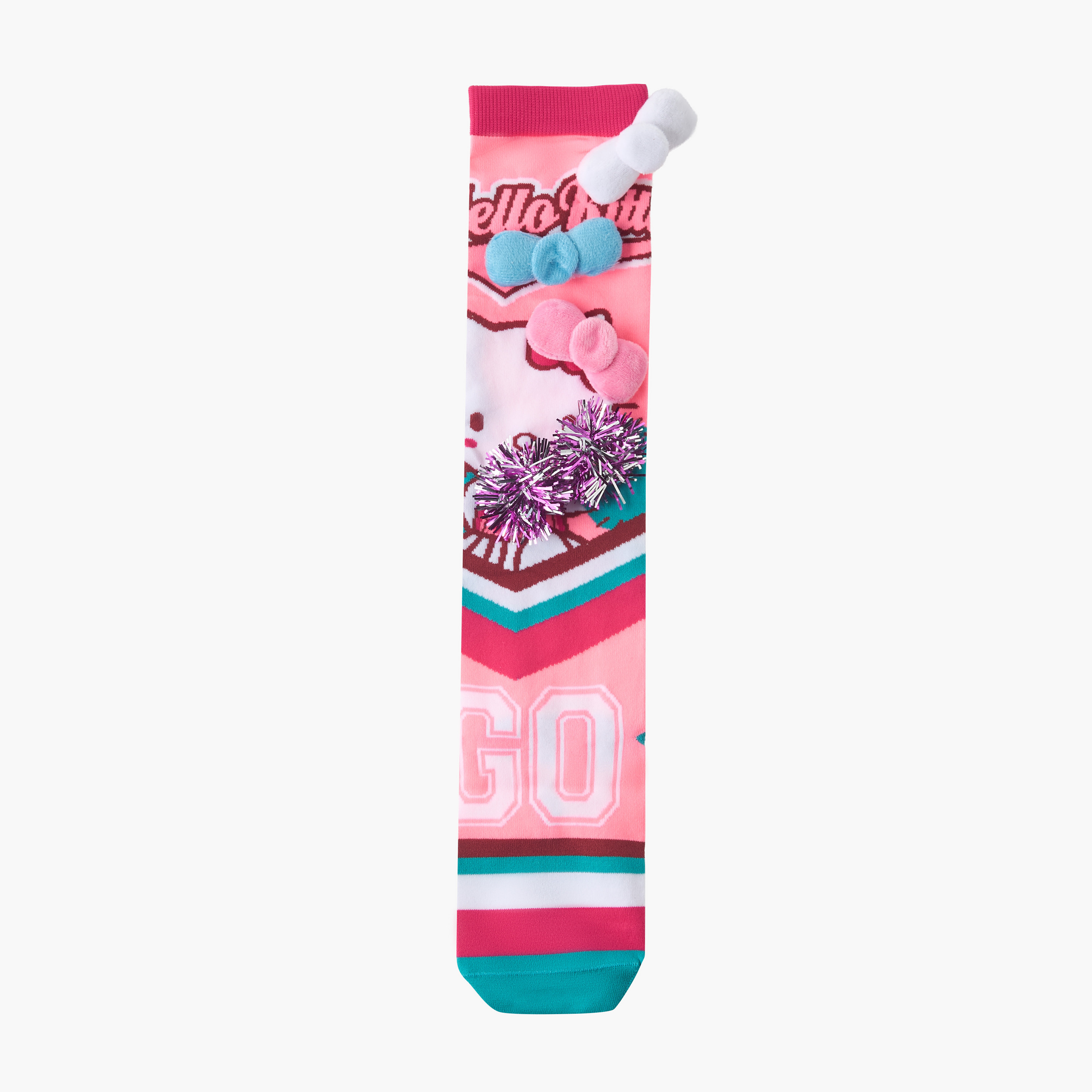 جورب بطول متوسط وفيونكة للبنات من هالو كيتي-girls-accessories-socks-image-1