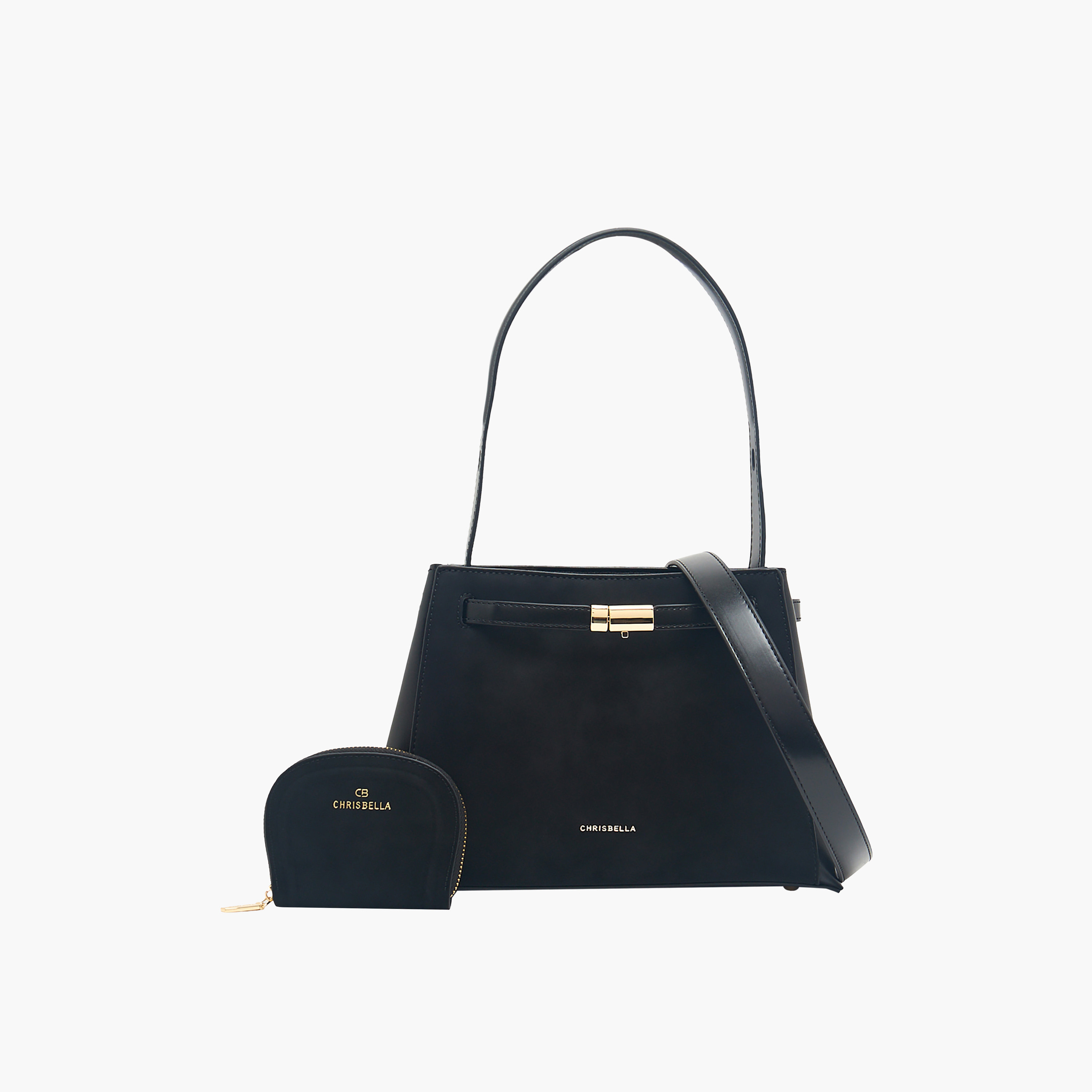 Chrisbella Textured Tote Bag with Pouch-women-bagsandwallets-handbags-image-3