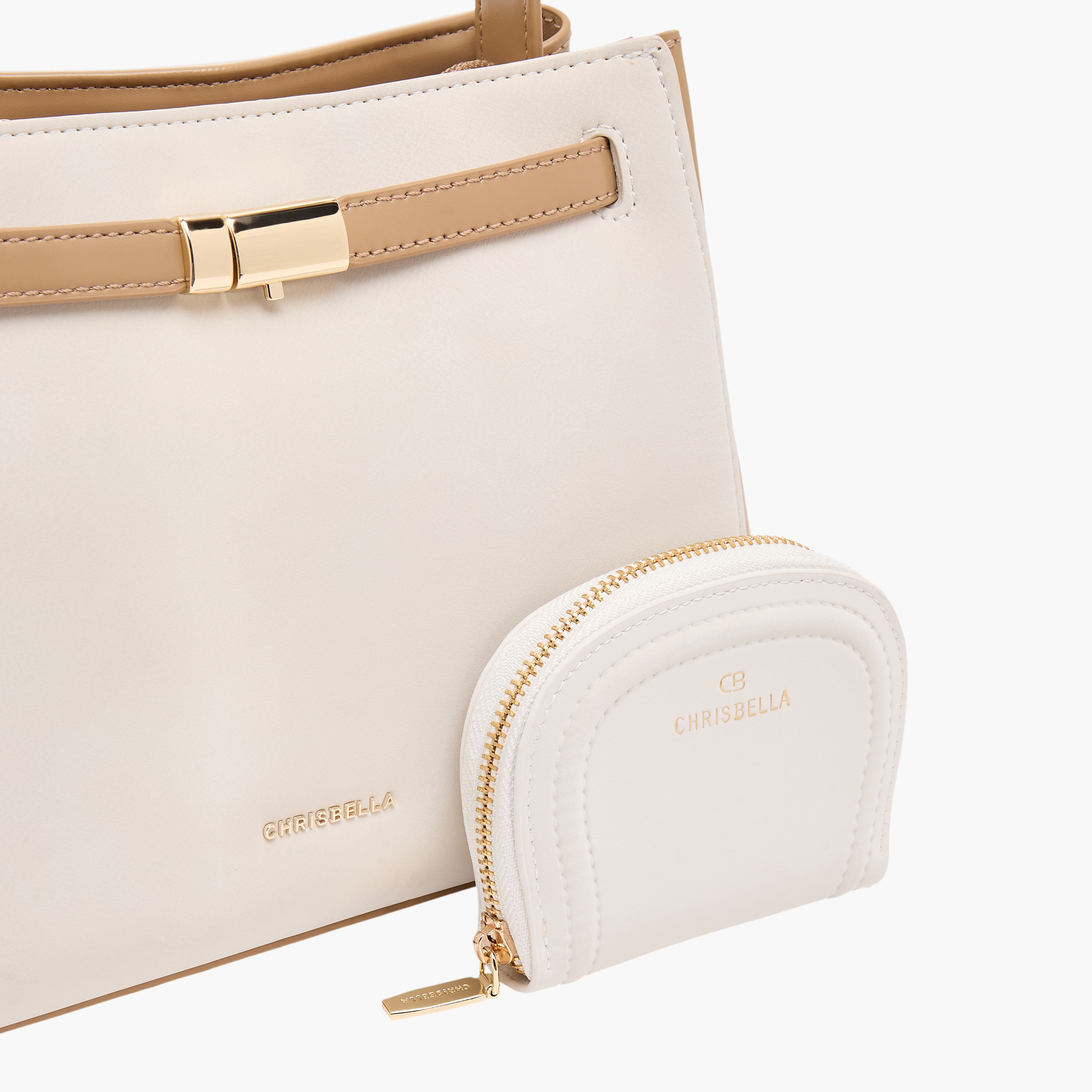 Chrisbella Textured Tote Bag with Pouch-women-bagsandwallets-handbags-image-6