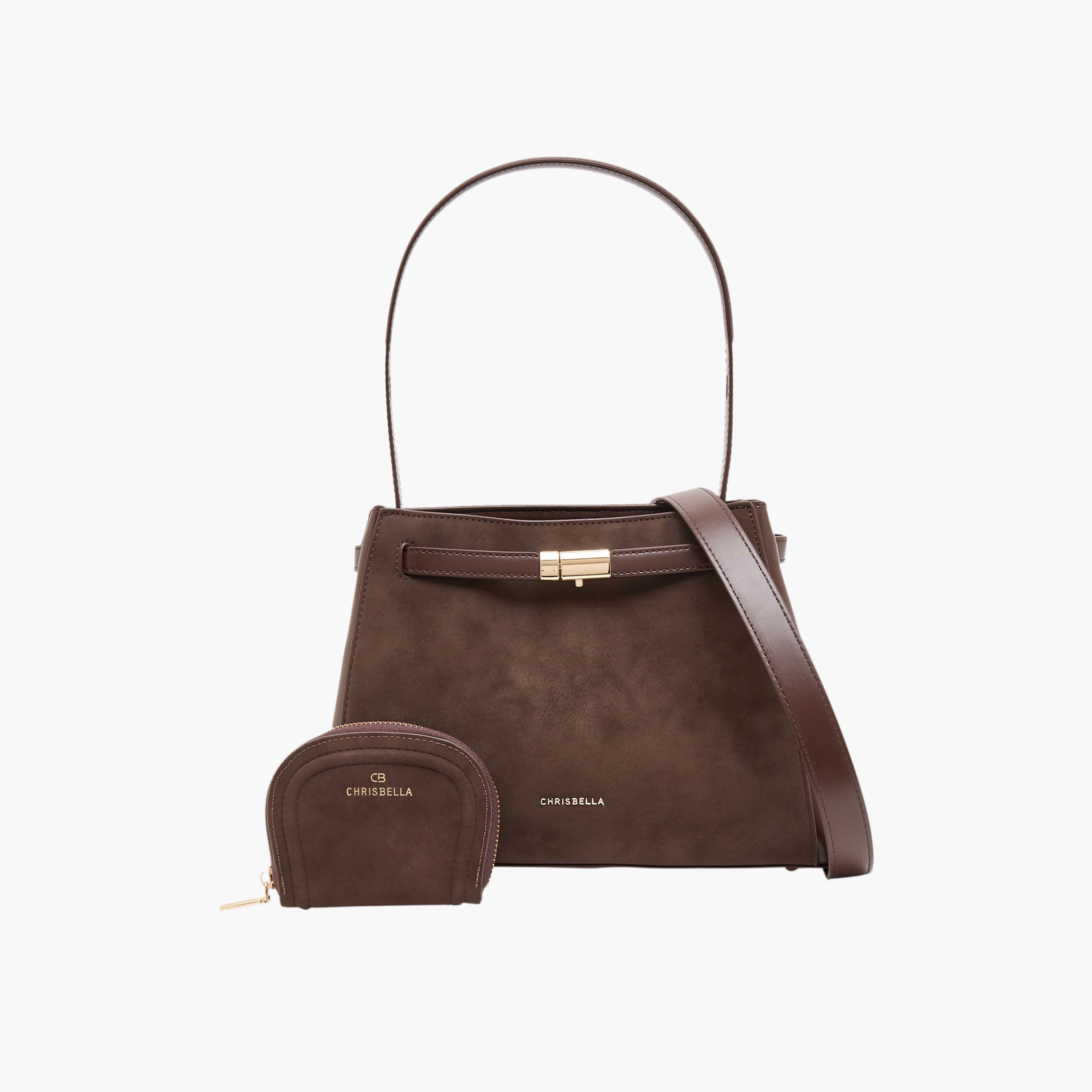 Chrisbella Textured Tote Bag with Pouch-women-bagsandwallets-handbags-image-1