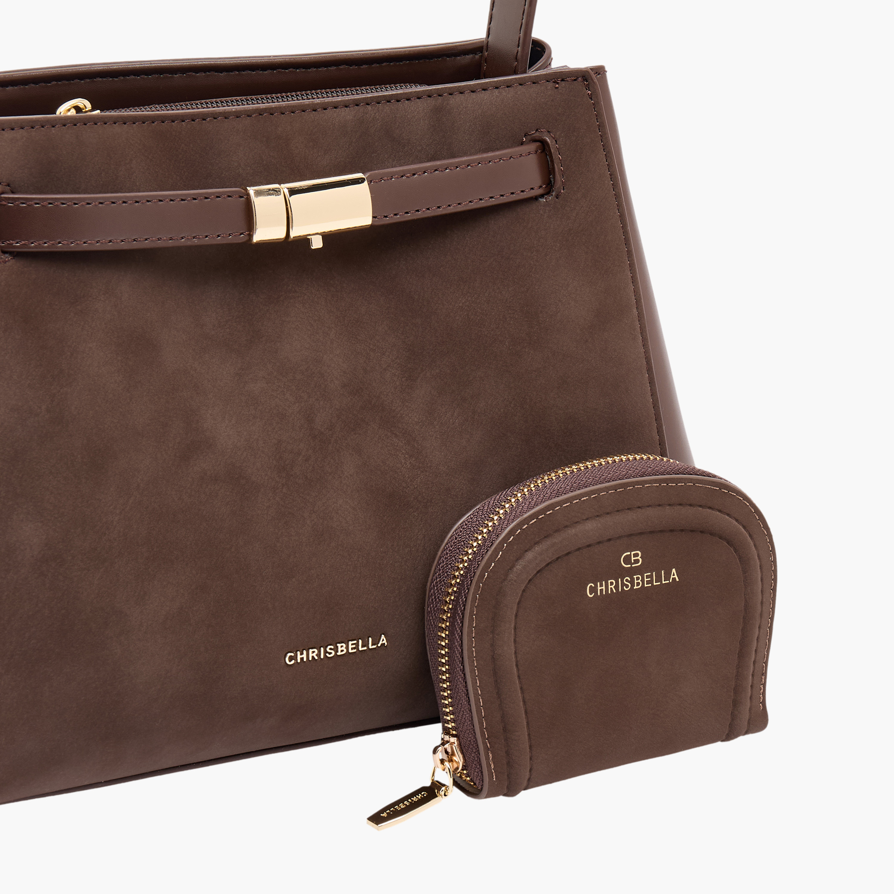 Chrisbella Textured Tote Bag with Pouch-women-bagsandwallets-handbags-image-5