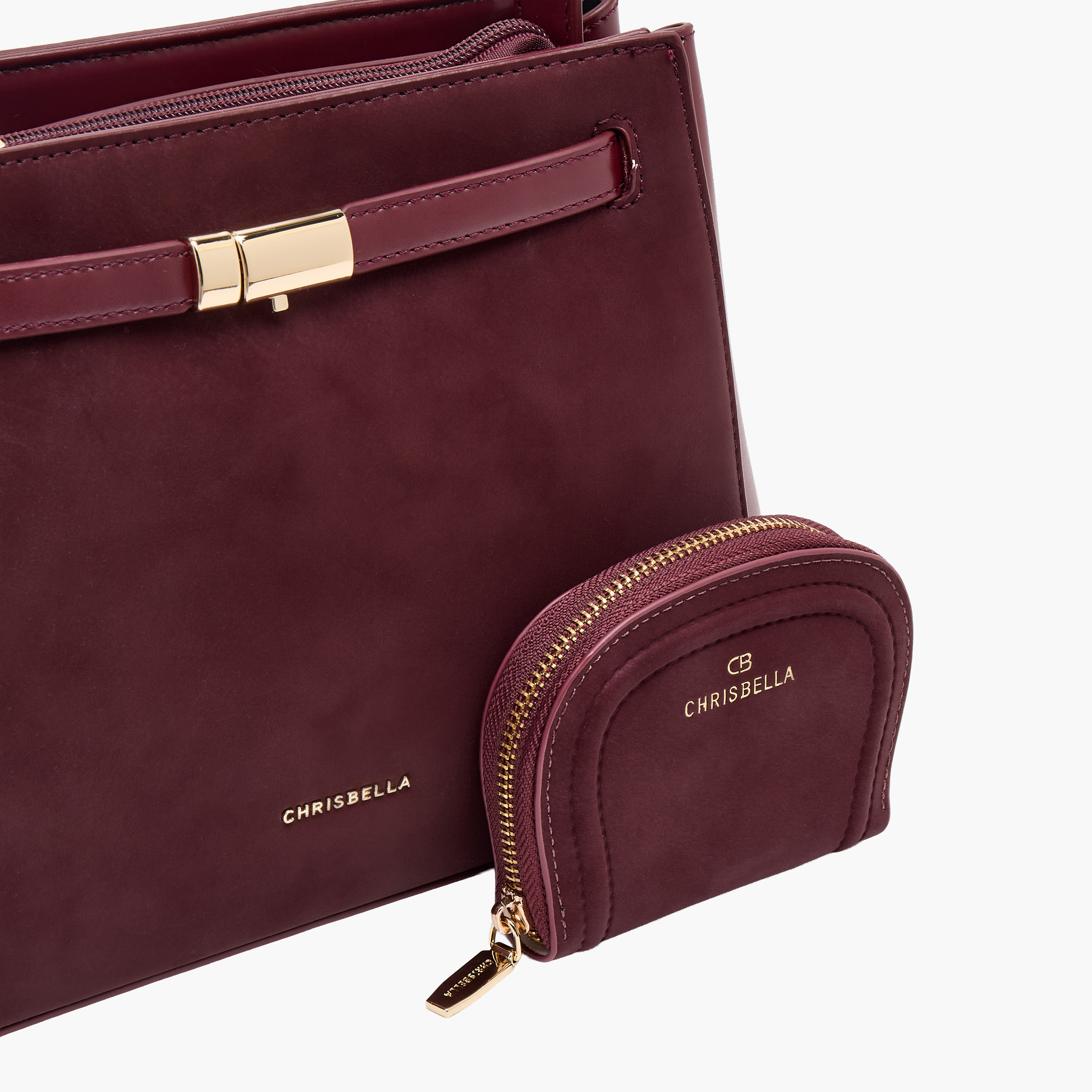 Chrisbella Textured Tote Bag with Pouch-women-bagsandwallets-handbags-image-6