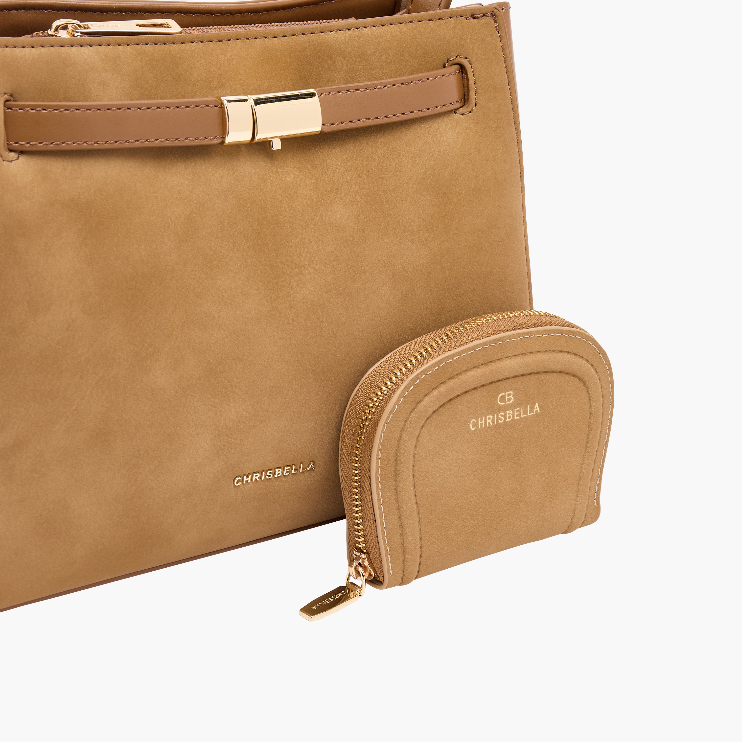 Chrisbella Textured Tote Bag with Pouch-women-bagsandwallets-handbags-image-6