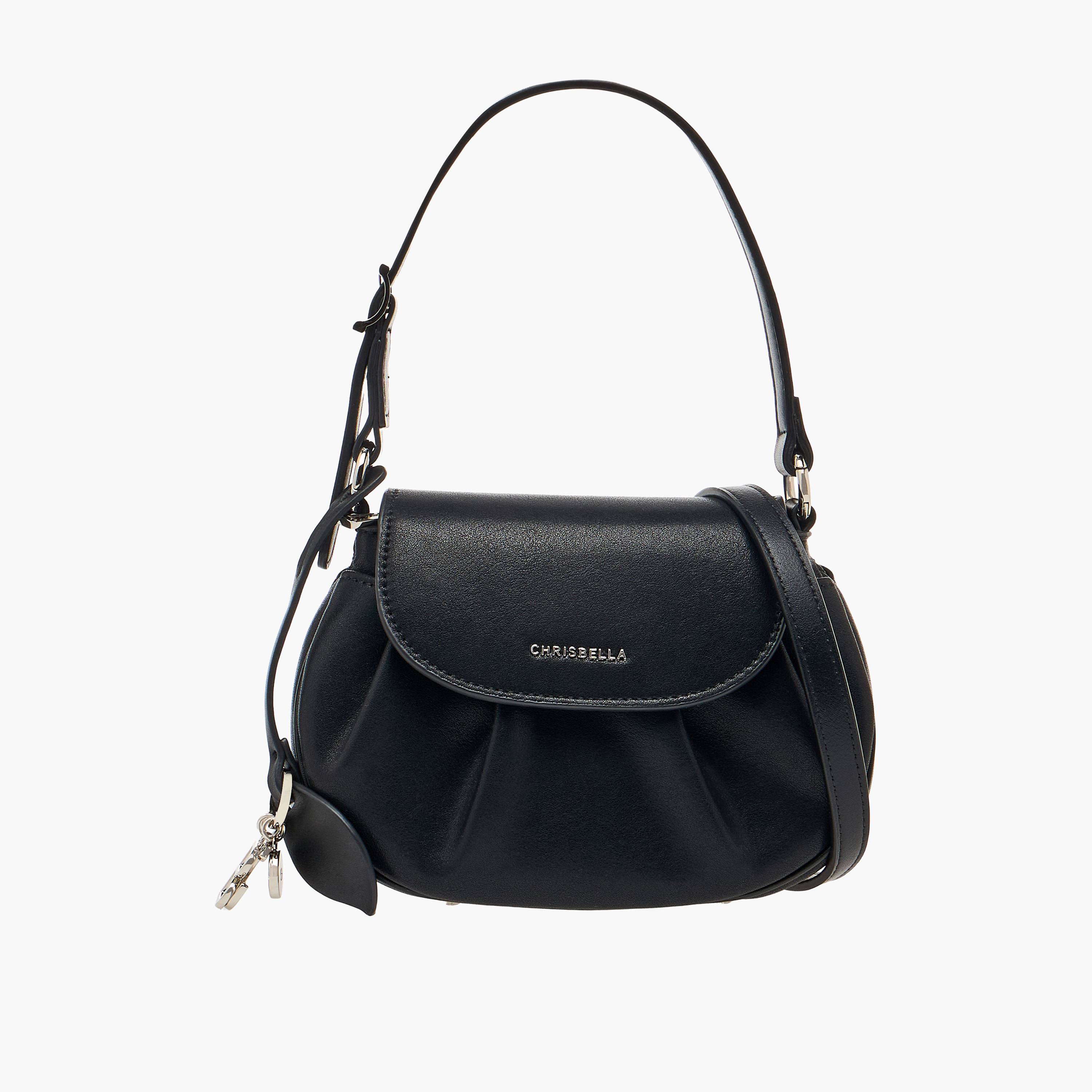 Chrisbella Pleated Shoulder Bag with Adjustable Strap-women-bagsandwallets-handbags-image-1