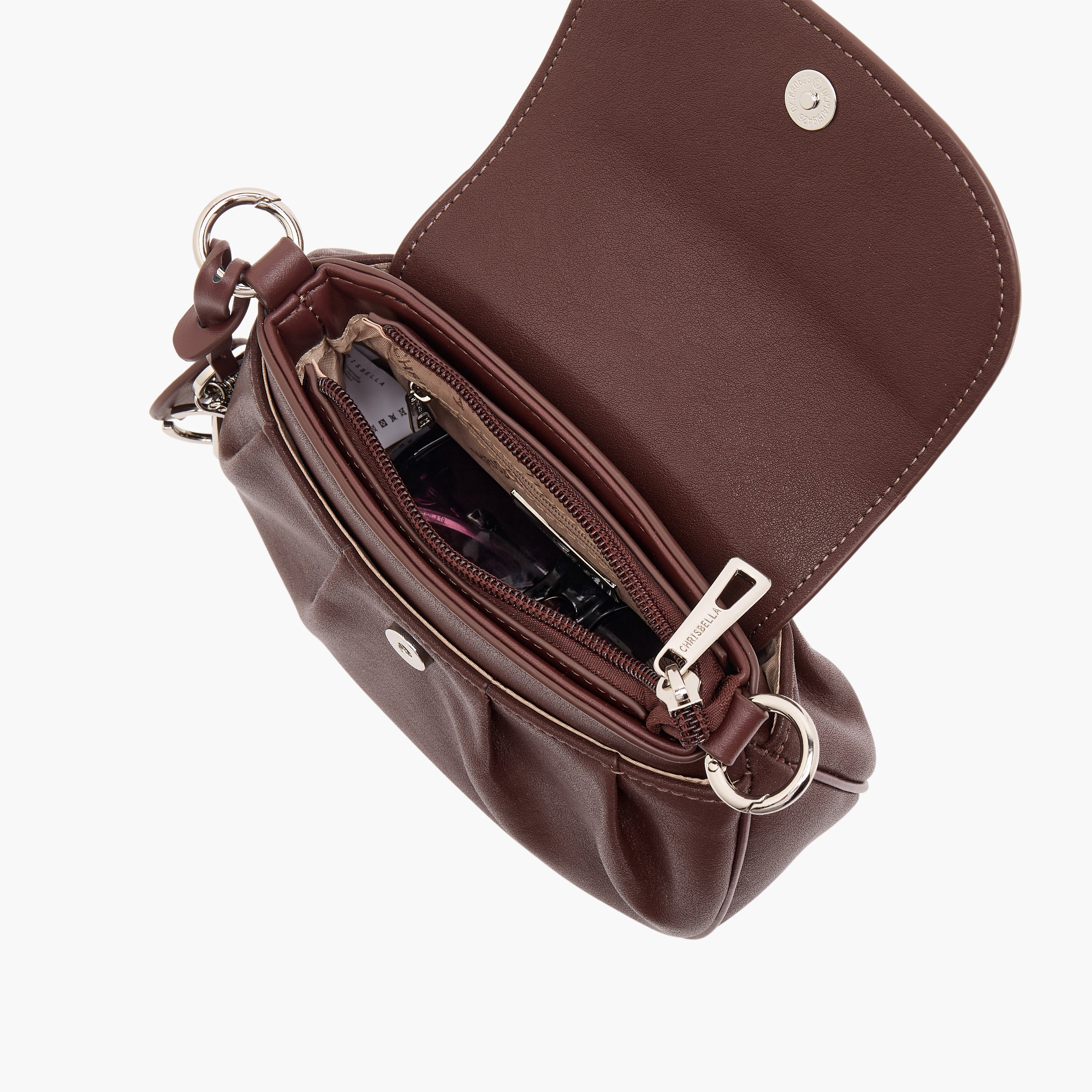 Chrisbella Pleated Shoulder Bag with Adjustable Strap-women-bagsandwallets-handbags-image-9