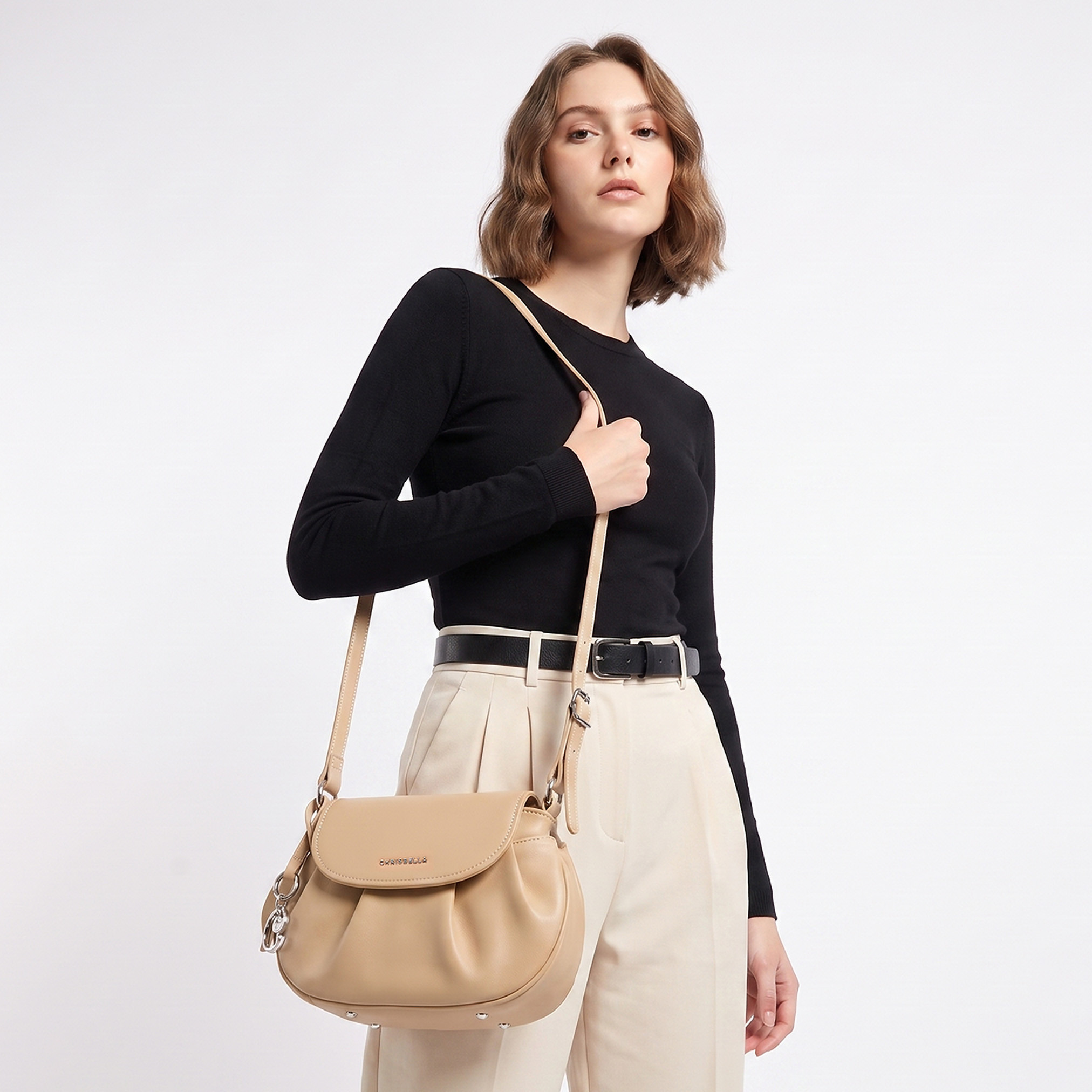 شنطة كتف بحزام قابل للتعديل وطيات من كريسبيلا-women-bagsandwallets-handbags-image-2