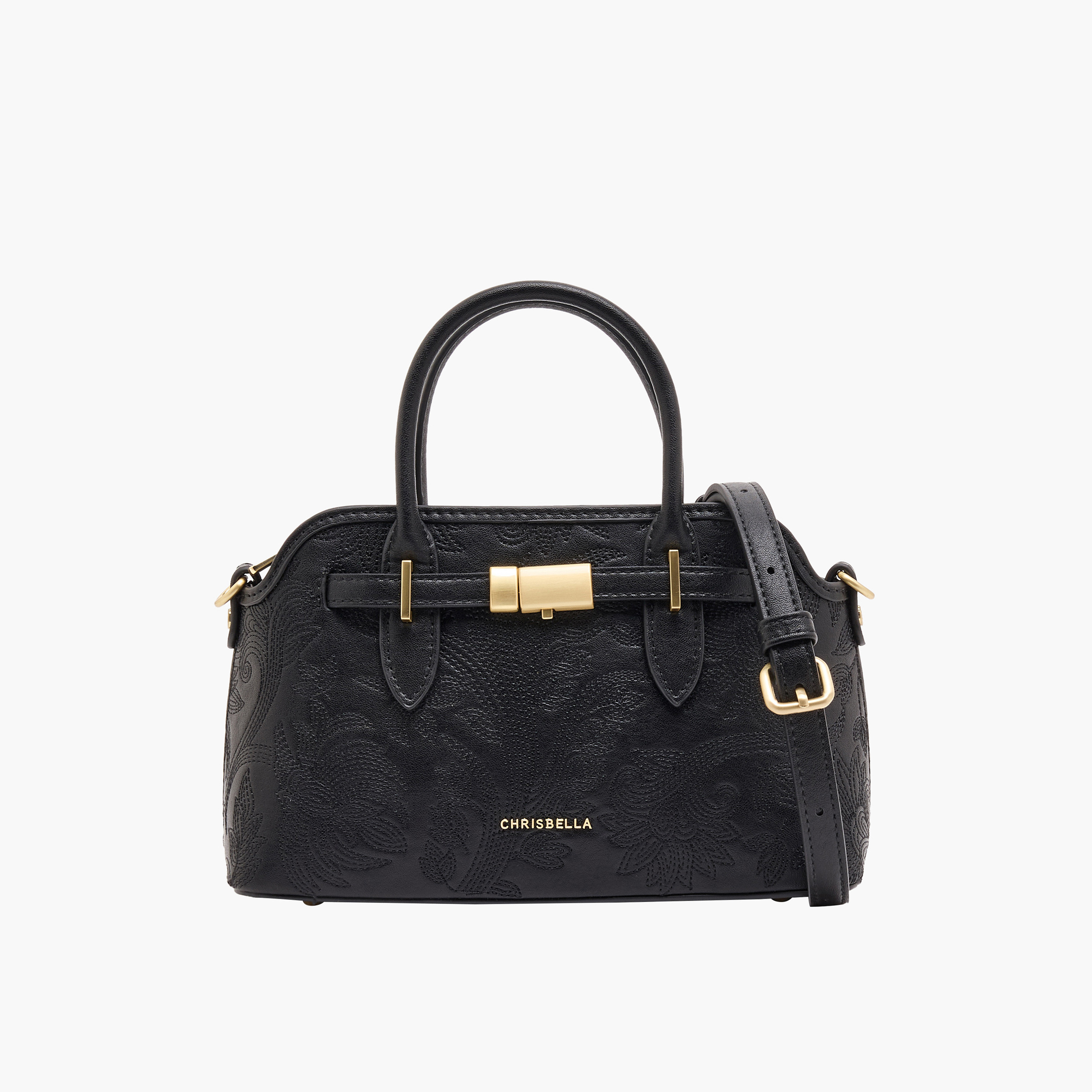 شنطة ساتشيل بارزة الملمس بحزام قابل للفصل من كريسبيلا-women-bagsandwallets-handbags-image-1