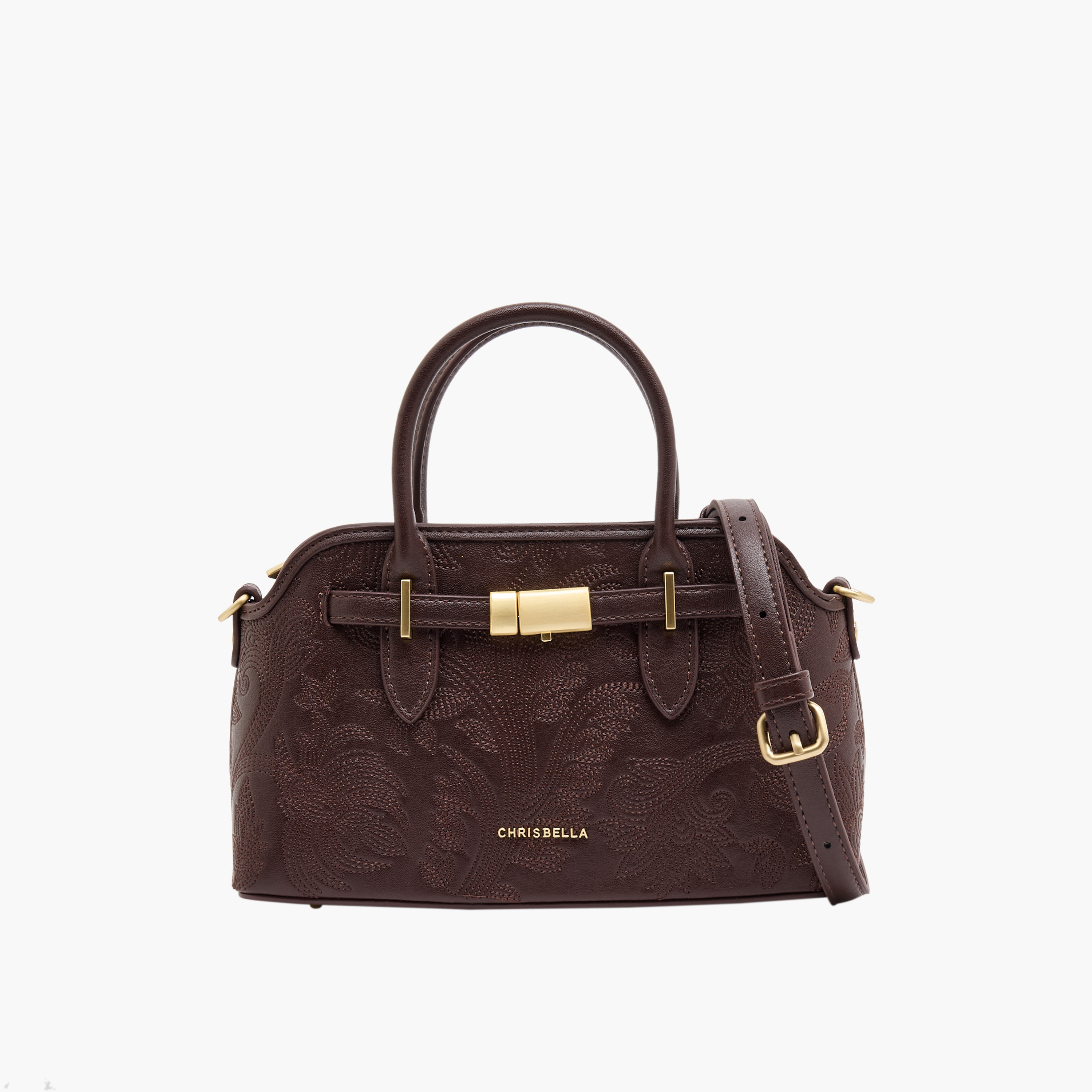 شنطة ساتشيل بارزة الملمس بحزام قابل للفصل من كريسبيلا-women-bagsandwallets-handbags-image-1