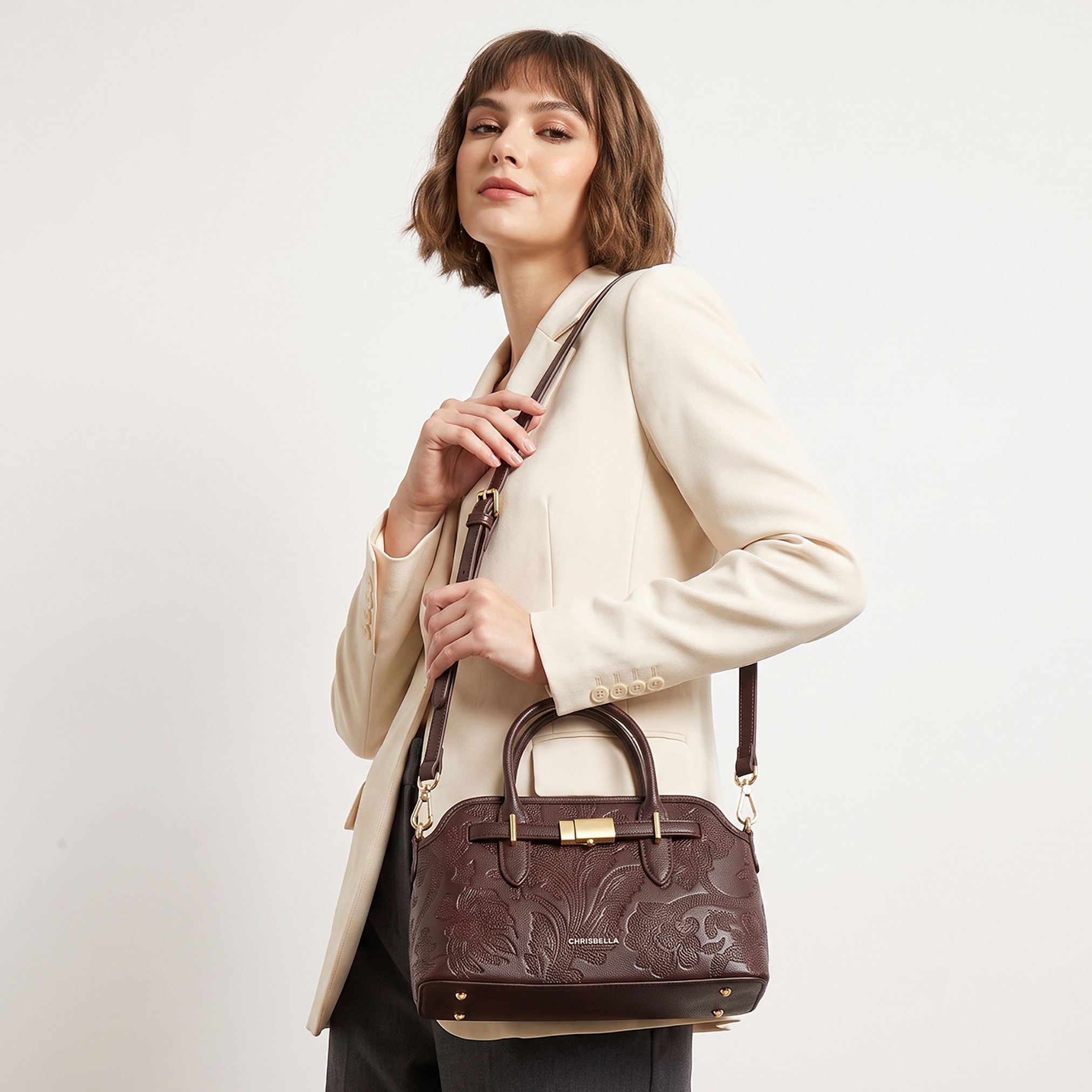 شنطة ساتشيل بارزة الملمس بحزام قابل للفصل من كريسبيلا-women-bagsandwallets-handbags-image-2