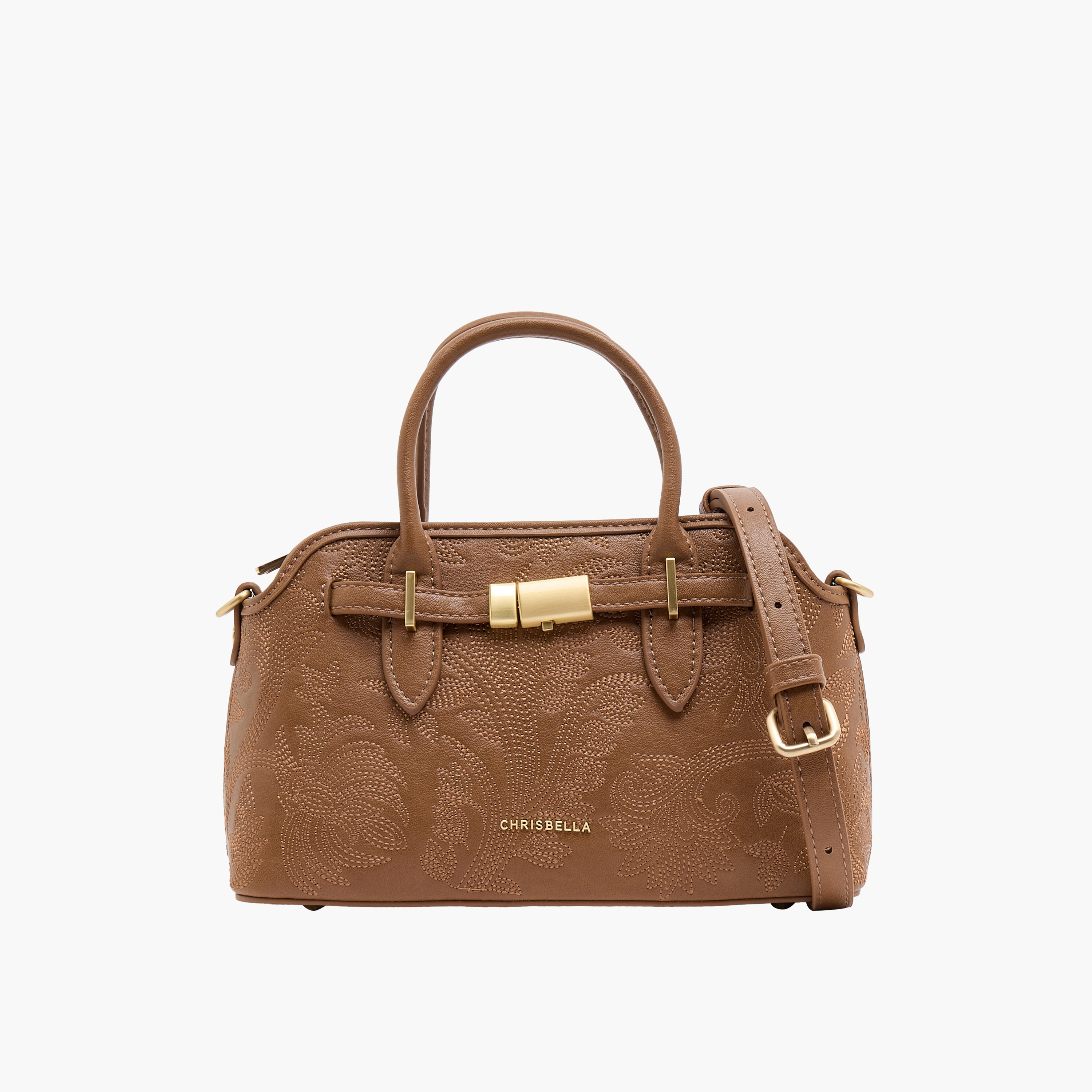 شنطة ساتشيل بارزة الملمس بحزام قابل للفصل من كريسبيلا-women-bagsandwallets-handbags-image-1