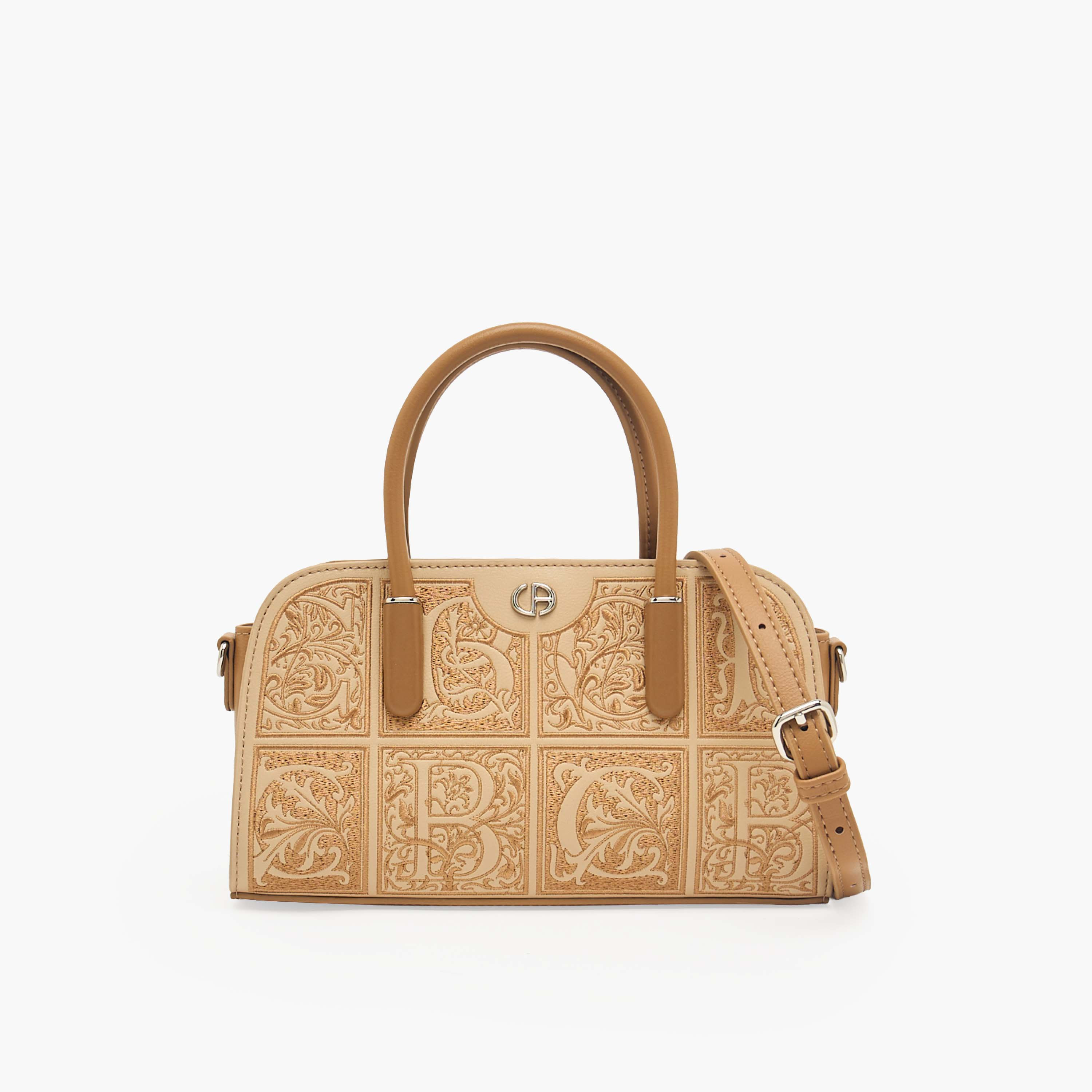Chrisbella Embossed Tote Bag with Detachable Strap-women-bagsandwallets-handbags-image-1