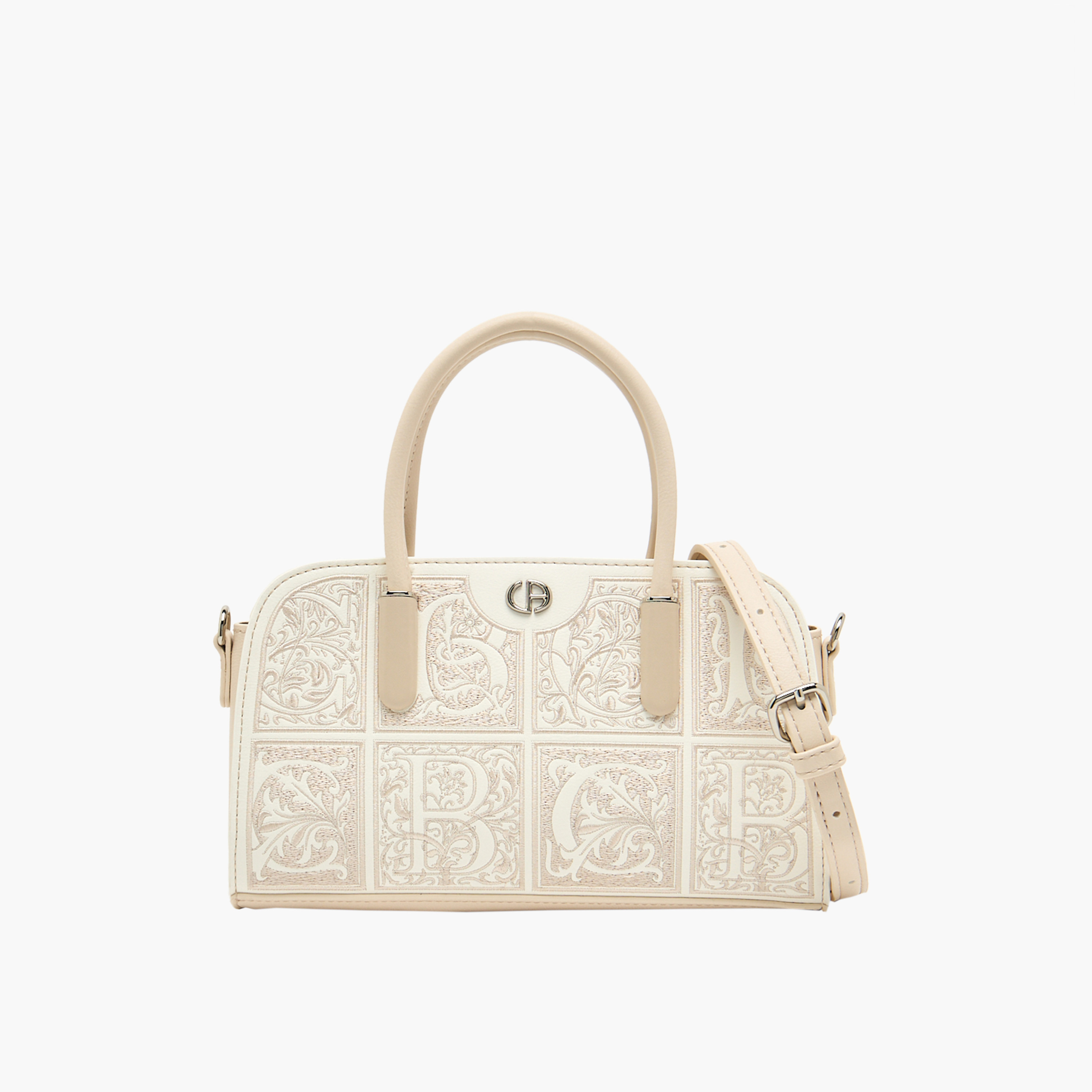 شنطة توتي منقوشة بحزام قابل للفصل من كريسبيلا-women-bagsandwallets-handbags-image-1