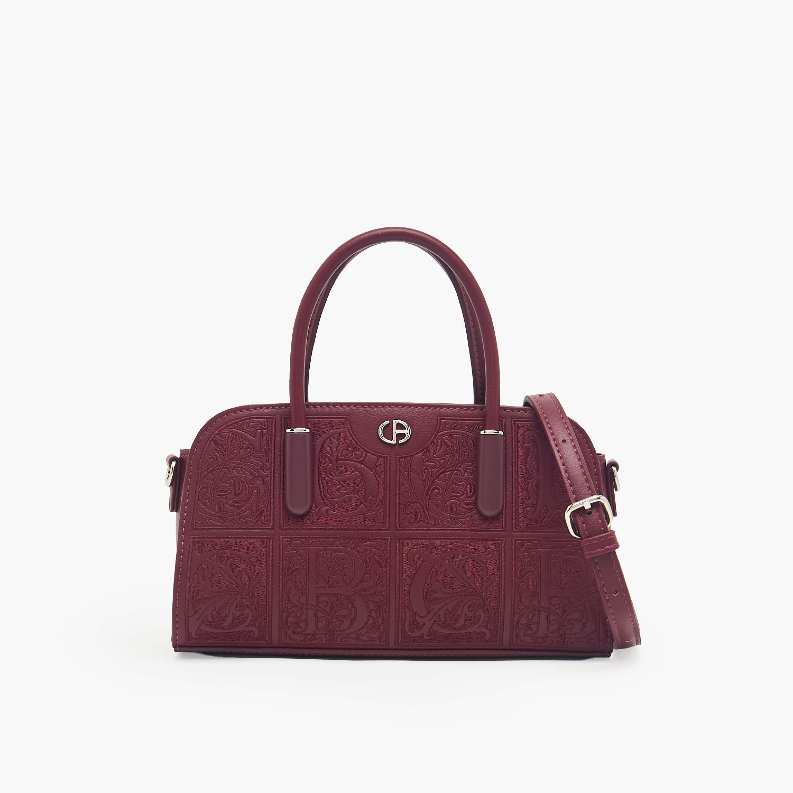 Chrisbella Embossed Tote Bag with Detachable Strap-women-bagsandwallets-handbags-image-1