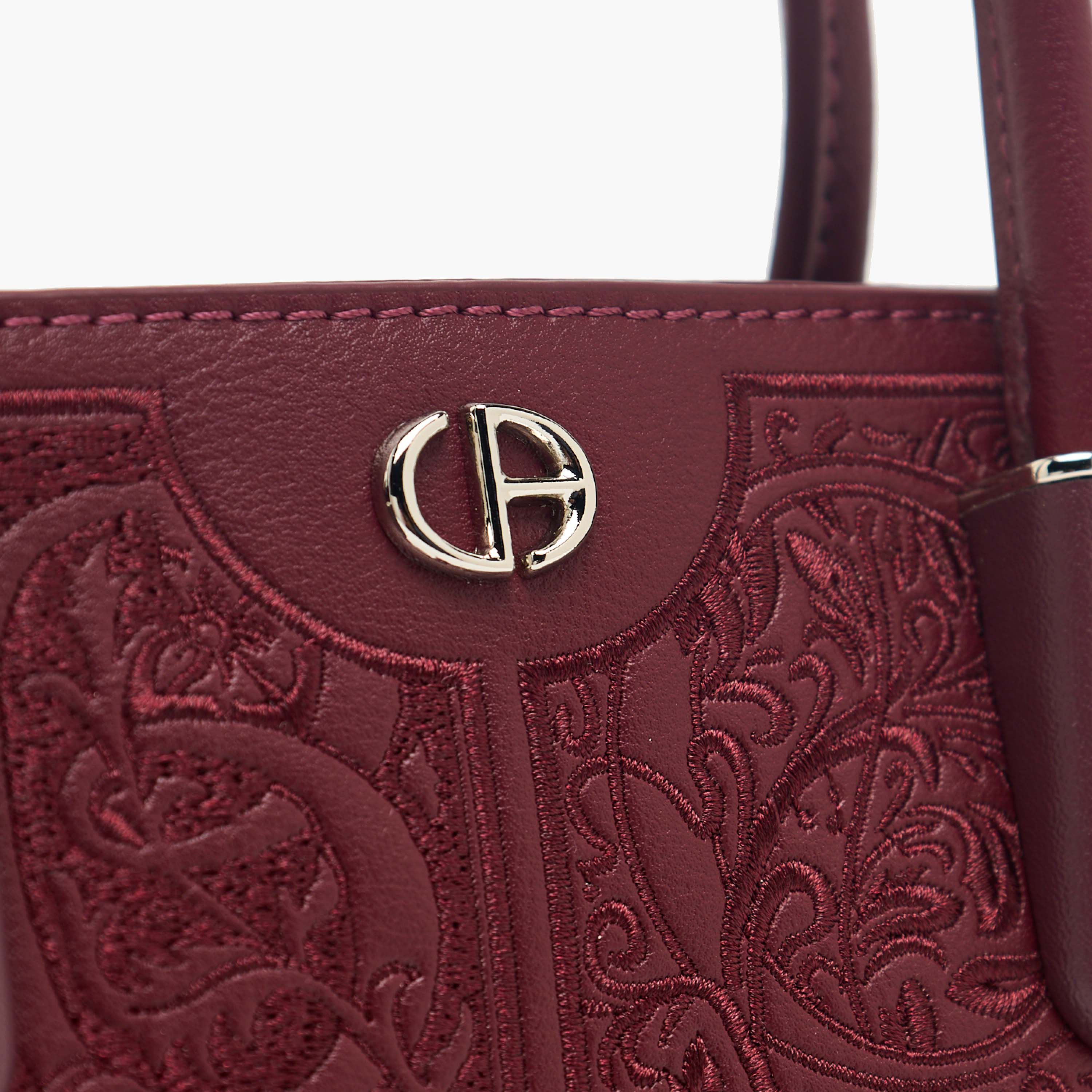 Chrisbella Embossed Tote Bag with Detachable Strap-women-bagsandwallets-handbags-image-5